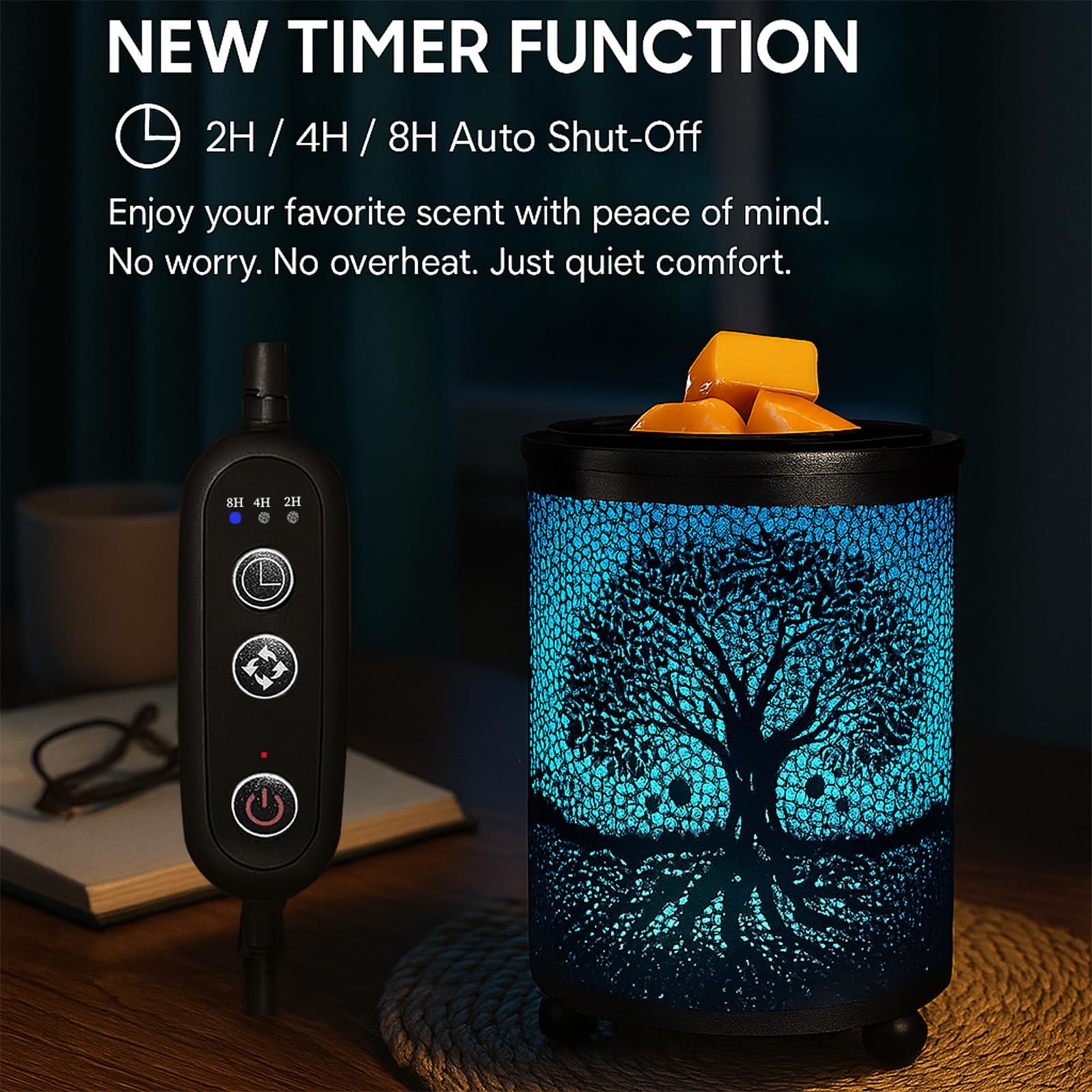 Leyoue Electric Wax Melt Warmer PTC Heating Plate with 7 Colors LED Changing Light Wax Warmer Fragrance Warmer for Home Office Gifts & Decor(): Life tree