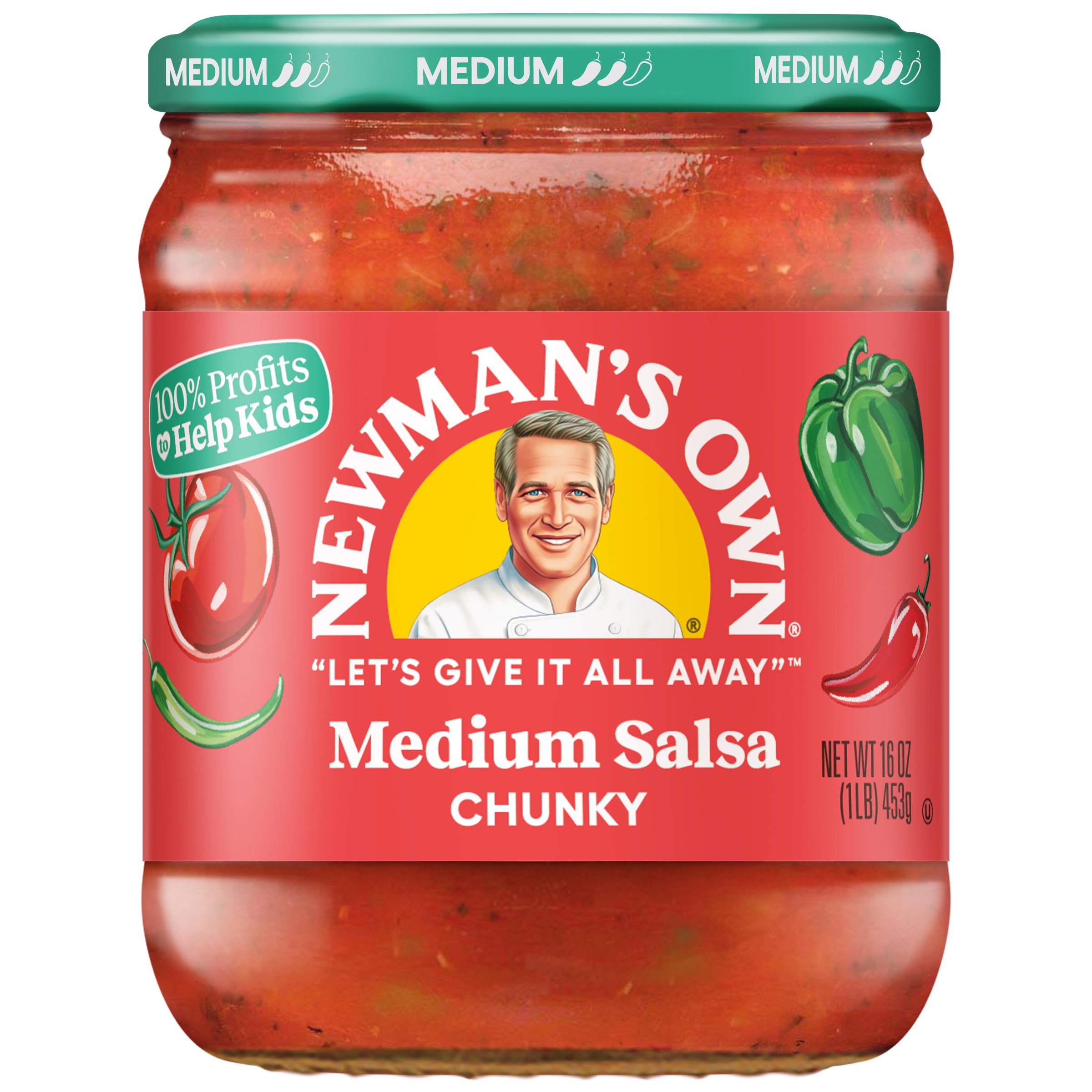 Newman's Own Salsa, Medium Chunky, 16 Oz