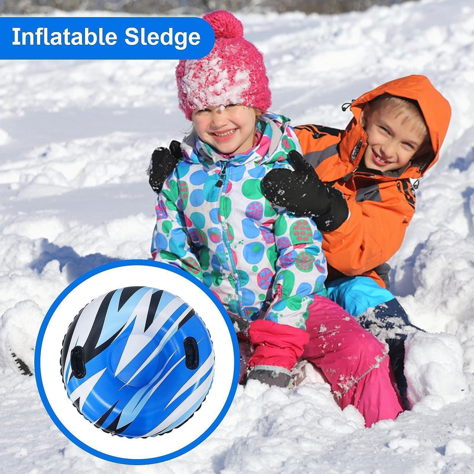 Tubo de Nieve Inflable Trineo de Nieve Inflable Diámetro 32.7" Resistente para Niños Trineo de Nieve Resistente con Asas para Juegos Y Actividade