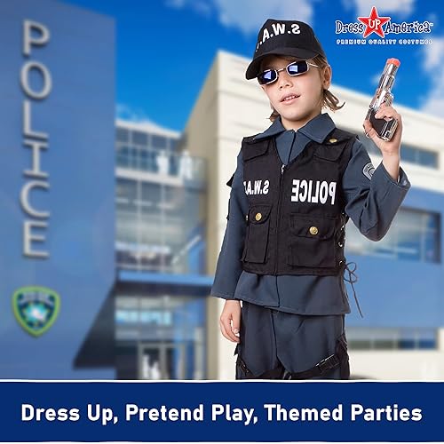 Miniatura 7 de Dress-Up-America - Disfraz SWAT para niños, disfraz de oficial de policía de S.W.A.T. para niños y niñas