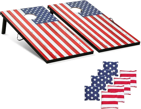 Cornhole Board Set Cornhole Games for Adults Portable Choose Regulation or Tailgate Size