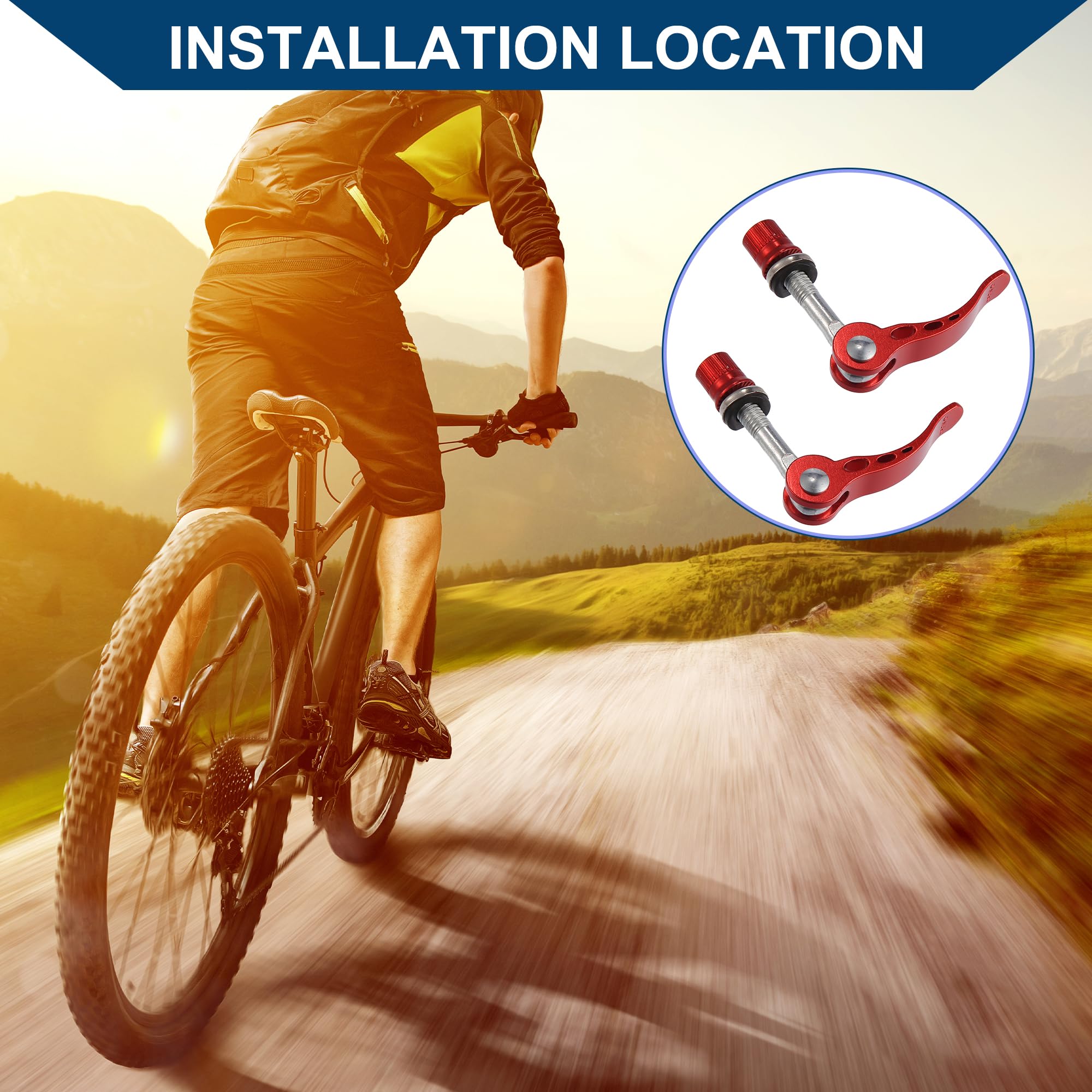 Hihaha Bike Seat Post Quick Release Pin/for Bike/Aluminium / 2 Pcs Red - Image 2