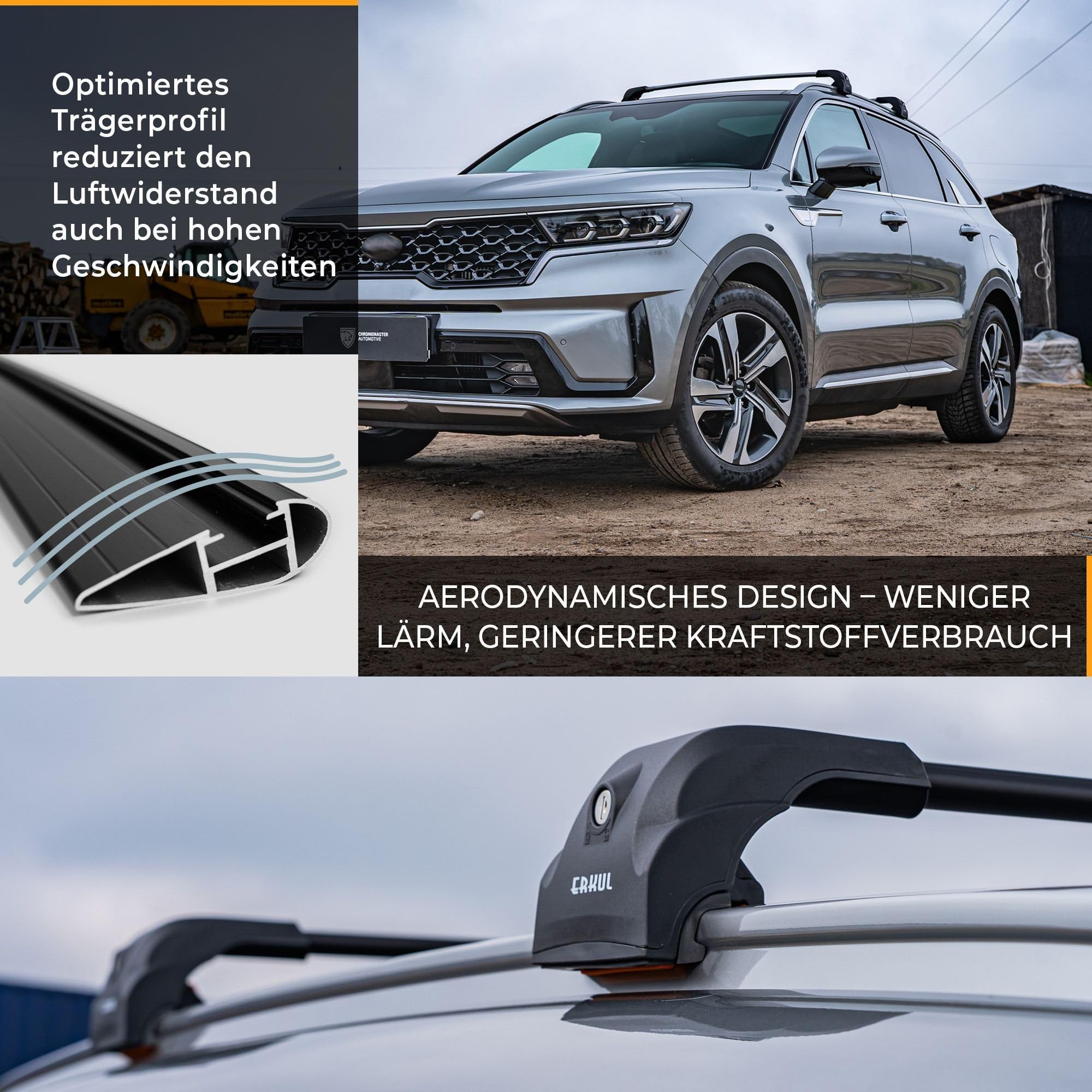 CHROMEMASTER Dachgepäckträger Relingträger Dachträger Kompatibel mit BYD Seal U 2024+ ; Dient der Montage von Dachboxen, Fahrradträger, Leiter | Dachgepäckträger Für Urlaub, Reisen Und Alltag