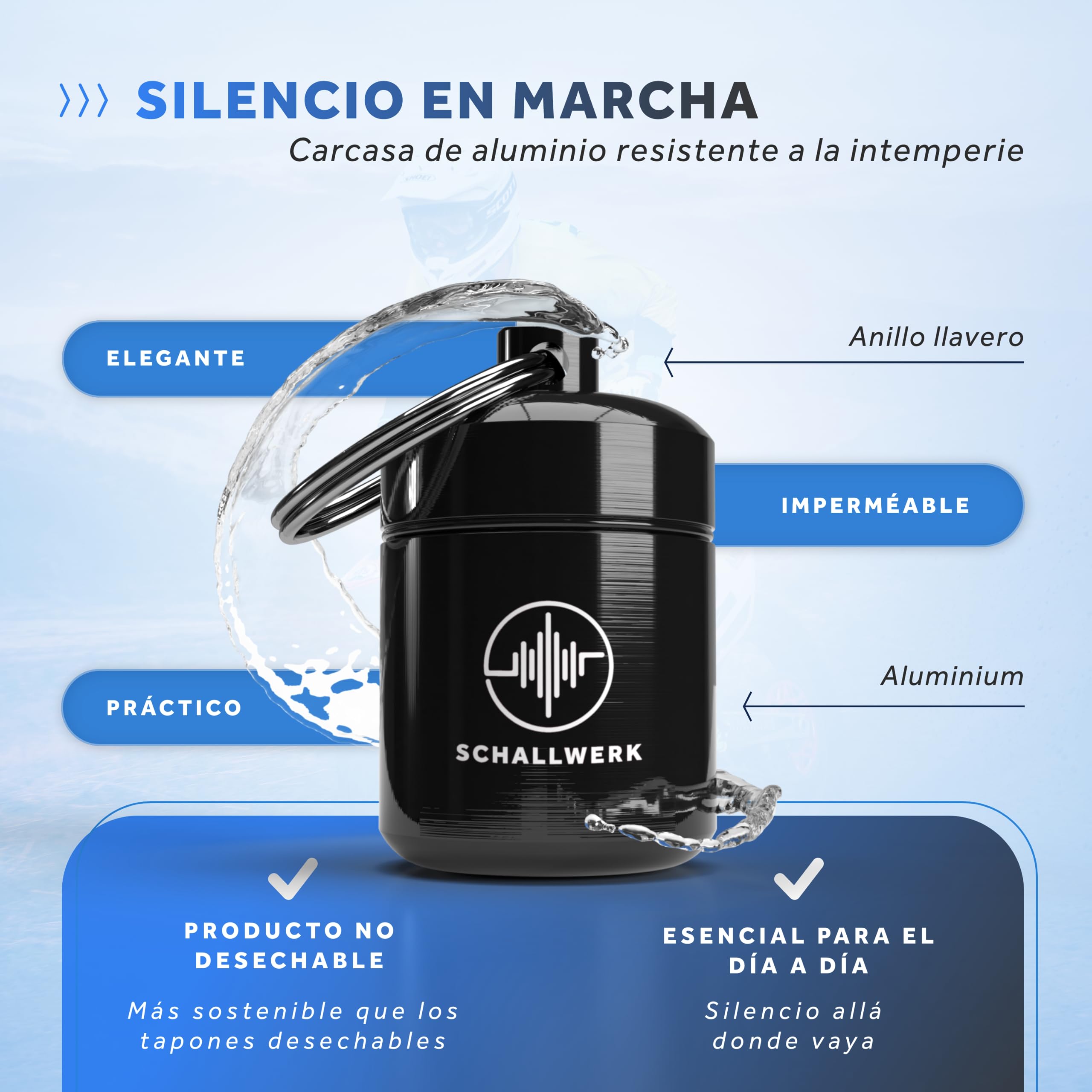 Schallwerk ® Strong+ Tapones oidos con protección Extra Fuerte – amortigua el Ruido y Mantiene la Calidad del Sonido – Ideal para la música, los Festivales, el Trabajo, el Estudio