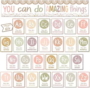 Teacher Created Resources Terrazzo Tones Alphabet Affirmations Bulletin Board (TCR7202)