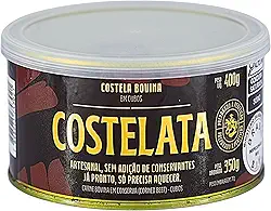 Costelata, Costela bovina na lata, cozida em cubos em conserva, sem osso, sem adição de conservantes, Artesanal, 400 gramas