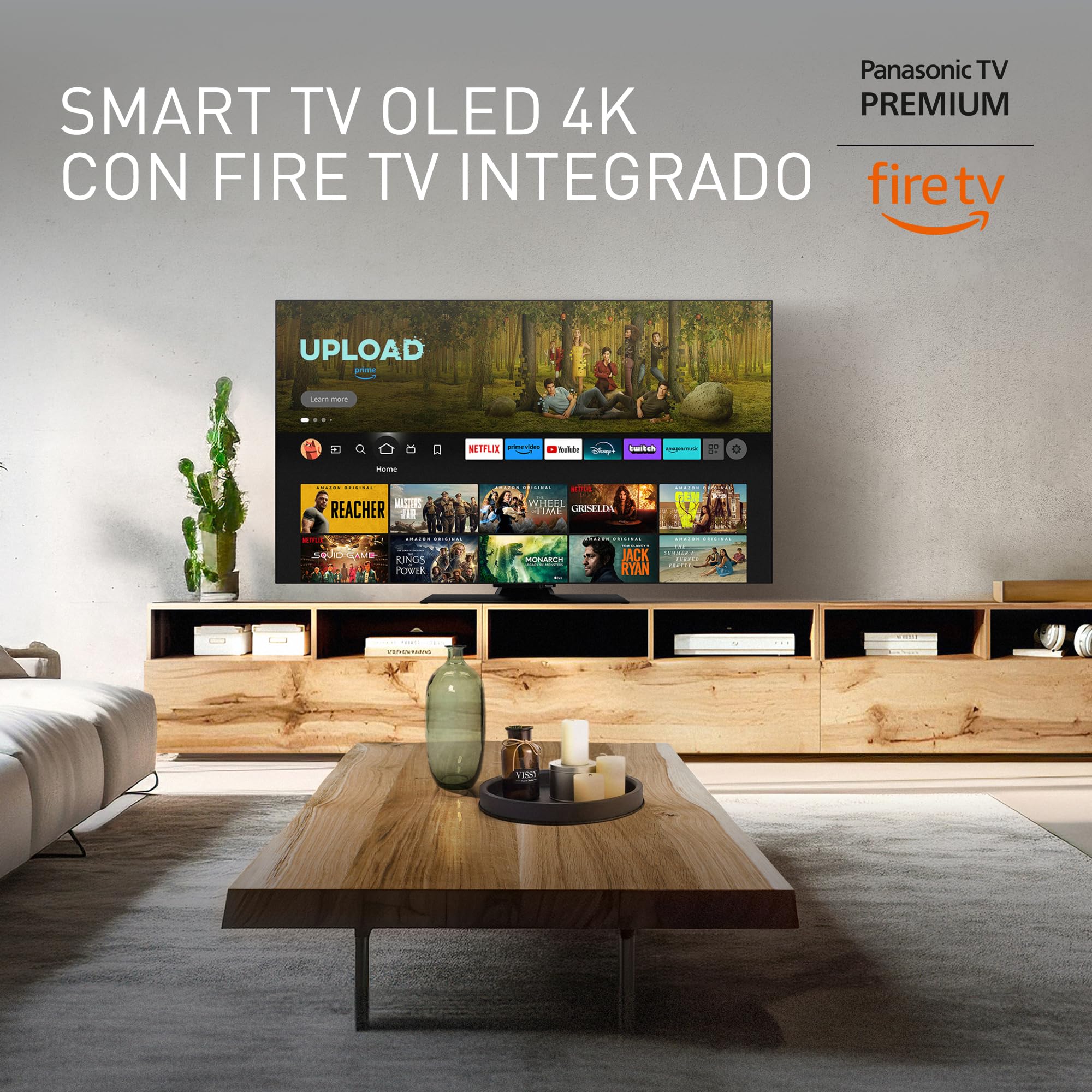 Panasonic TV-65Z80AEZ, Z80 Series 65 Pulgadas 4K Ultra HD OLED Smart TV, 2024, Fire TV, Dolby Vision y Atmos, Modo de Juego Extreme, Control De Voz Alexa, Airplay, Negro