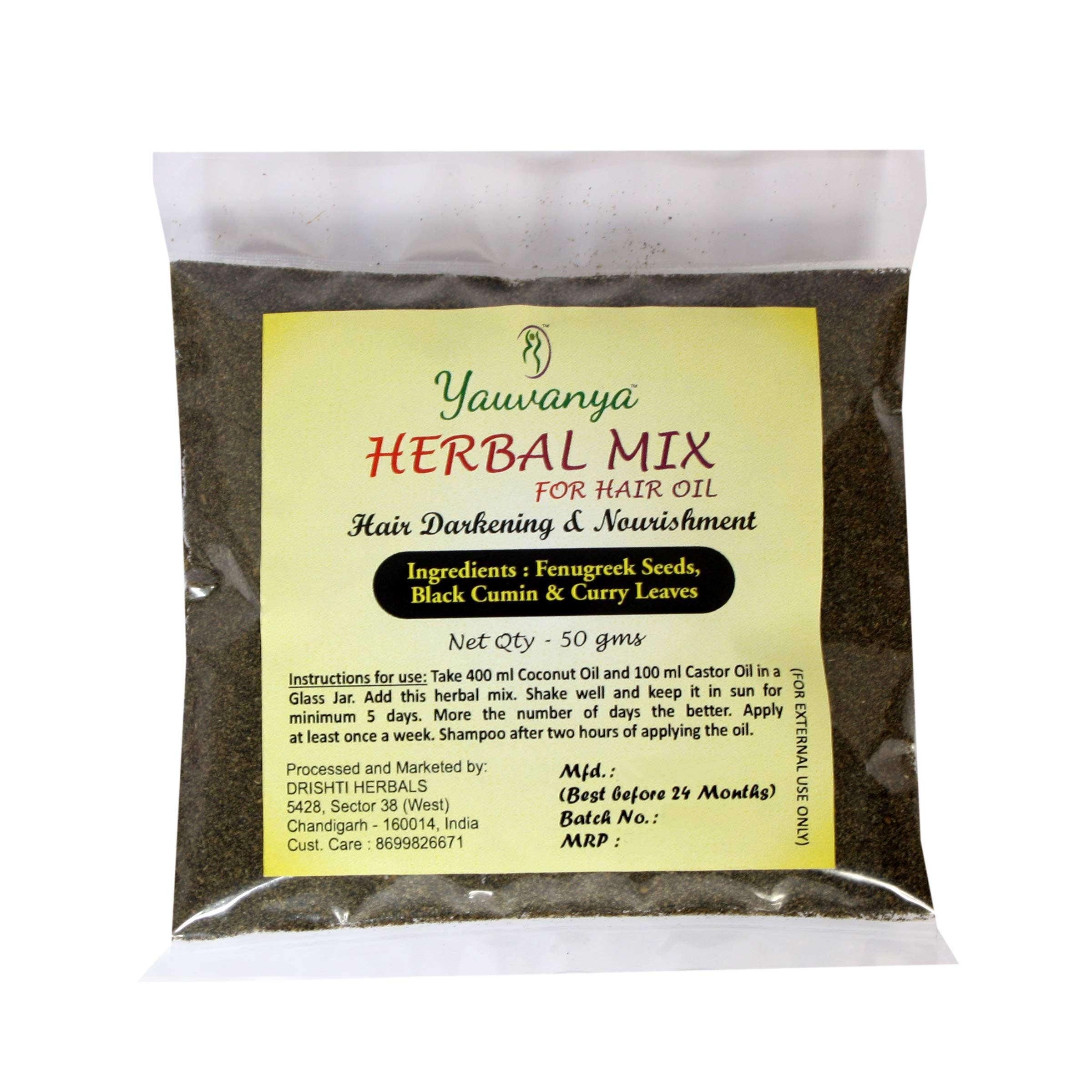 Yauvanya Herbal Mix for hair oil - 50 gms