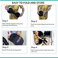 Vista 7 de kinder Fluff Sombras para Ventanas de Coche (4Pack) - La Única Sombra Solar Certificada para Ventanas de Coche para Bebés, Comprobada para Bloquear