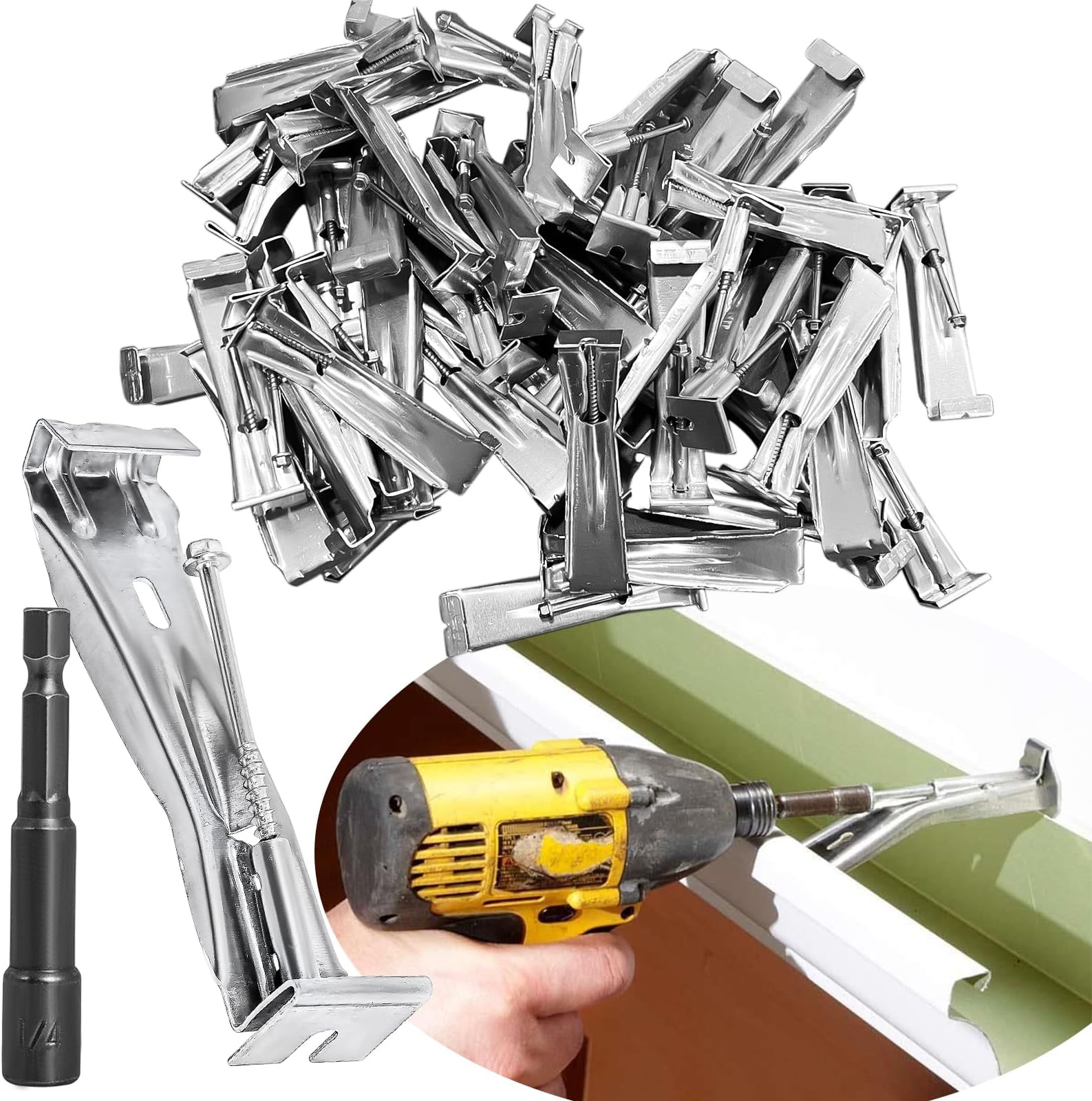 Quick Screw Gutter Hangers 5 Inch 100 Pack 5 Inch Gutter Clips with