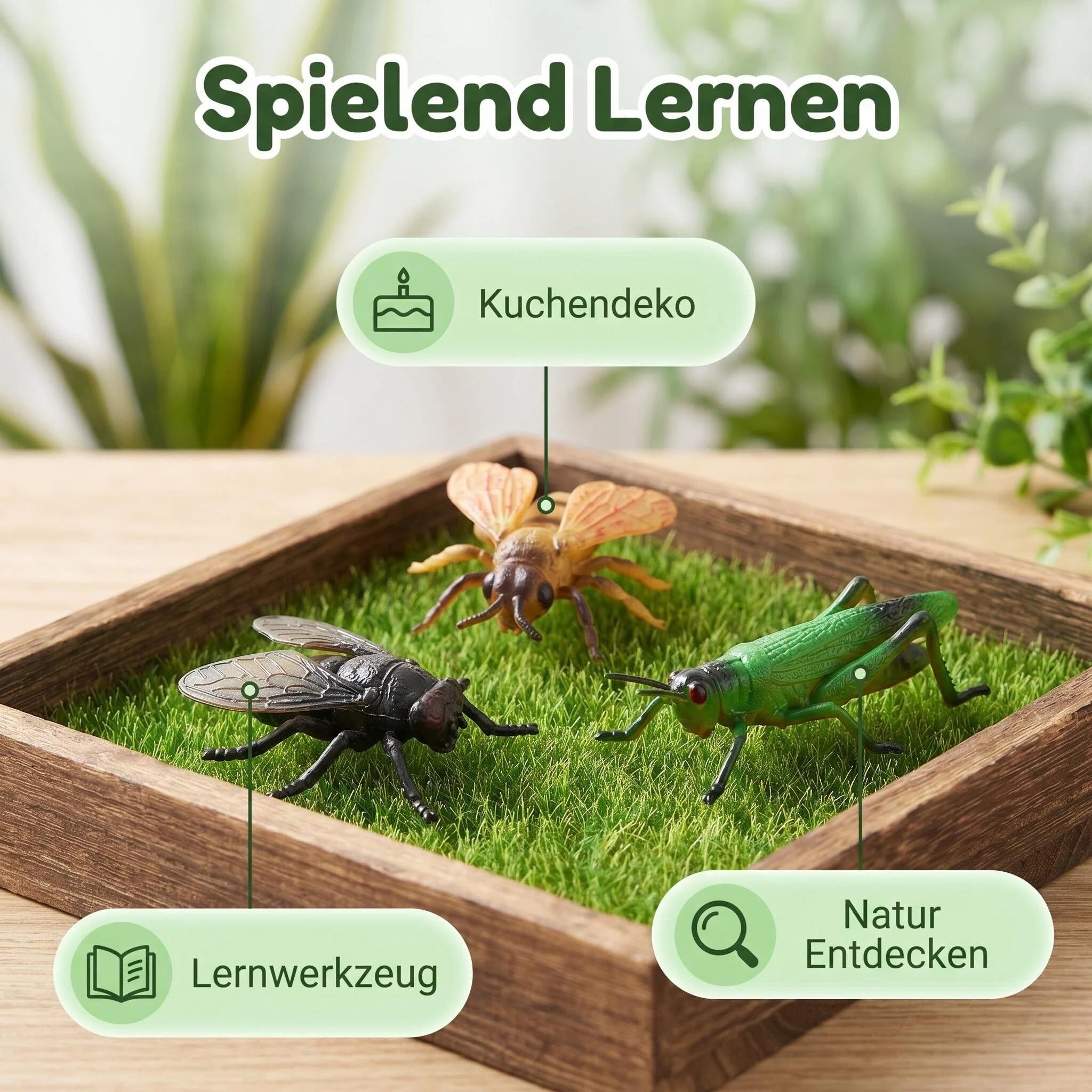 12 Realistische Insektenfiguren Aus PVC – Handbemalt – Grille, Skorpion, Biene, Schmetterling & Mehr – Lernspielzeug Und Tortendeko