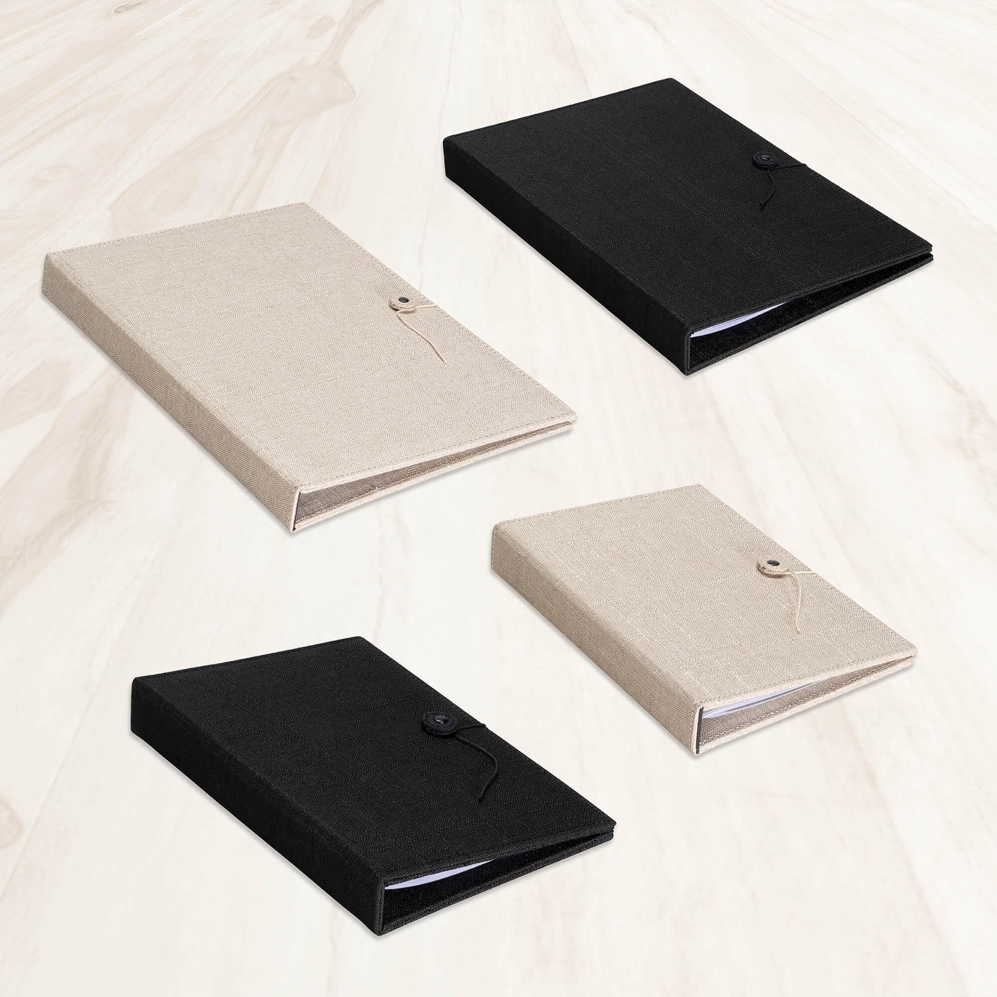 EUROPEL Menühalter - A4 Dokumentenmappe für Restaurants, Hotels, Cafés und Bars - Präsentationsbuch mit transparenten Taschen (6 Taschen, 12 Seiten), Schwarz