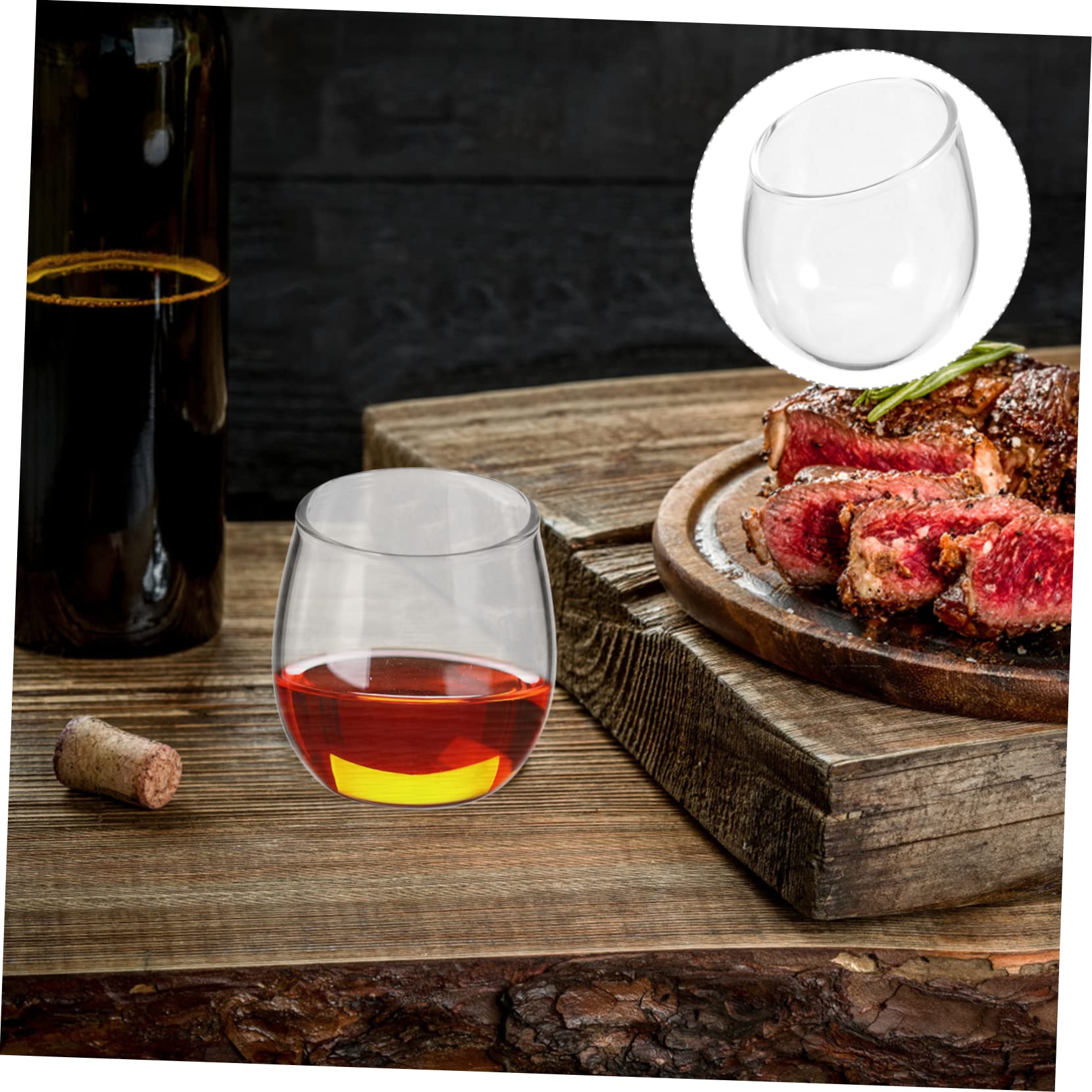 Amazon.com | FUNOMOCYA Egg Shaped Wine Glass Stemless Drinking Glasses for  Party Glass Mug Wine Water Cup: Old Fashioned Glasses
