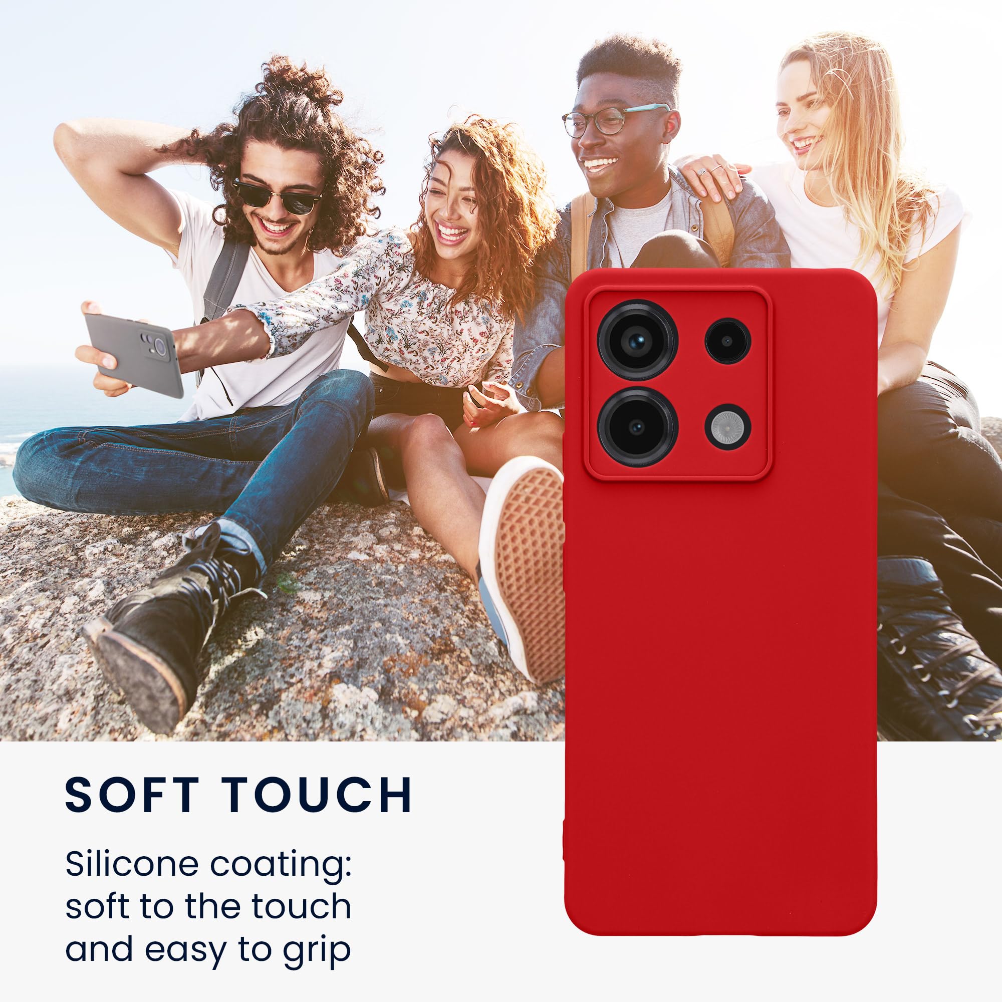 Kwmobile Cover In Silicone TPU Per IPhone 13 Pro – Custodia Gommata Sottile, Colore Rosso Ciliegia