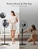 Ventilador de pedestal oscilante ajustable PELONIS de 16" para dormitorio, negro | Ventilador de pie económico de 3 velocidades con oscilación amplia e inclinación, controles manuales para sala de estar y oficina, silencioso 45dB, eléctrico con cable 7