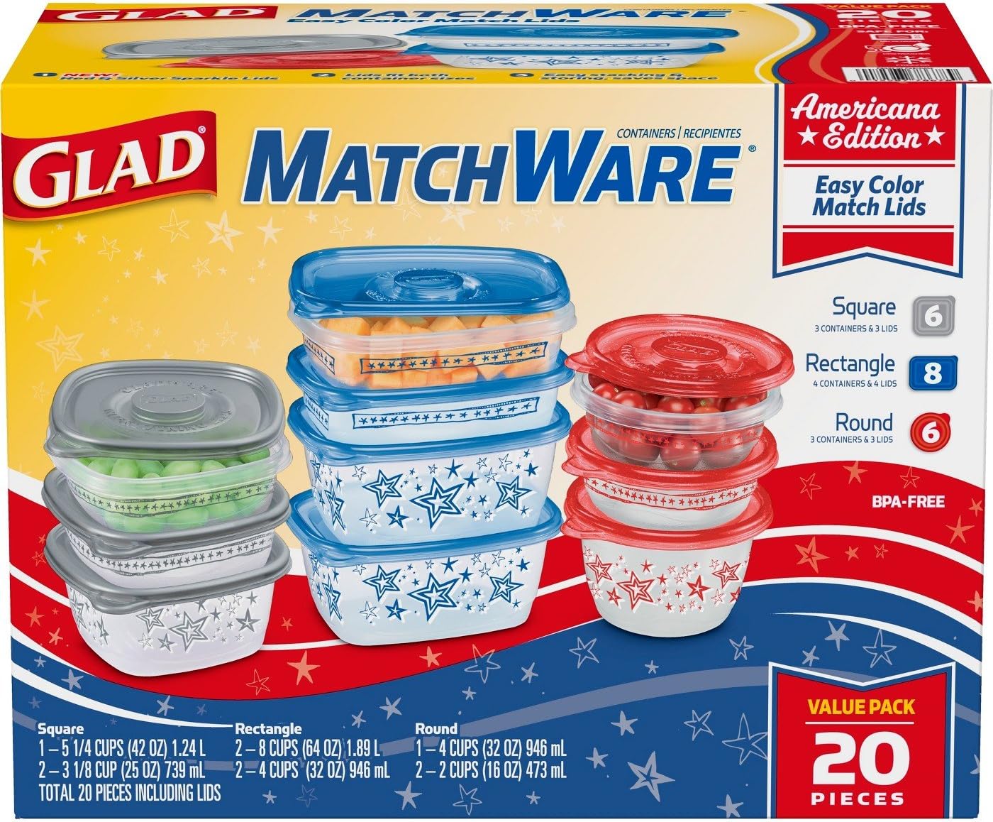 Glad Food Storage Containers Glad Match Ware Variety Pack 10