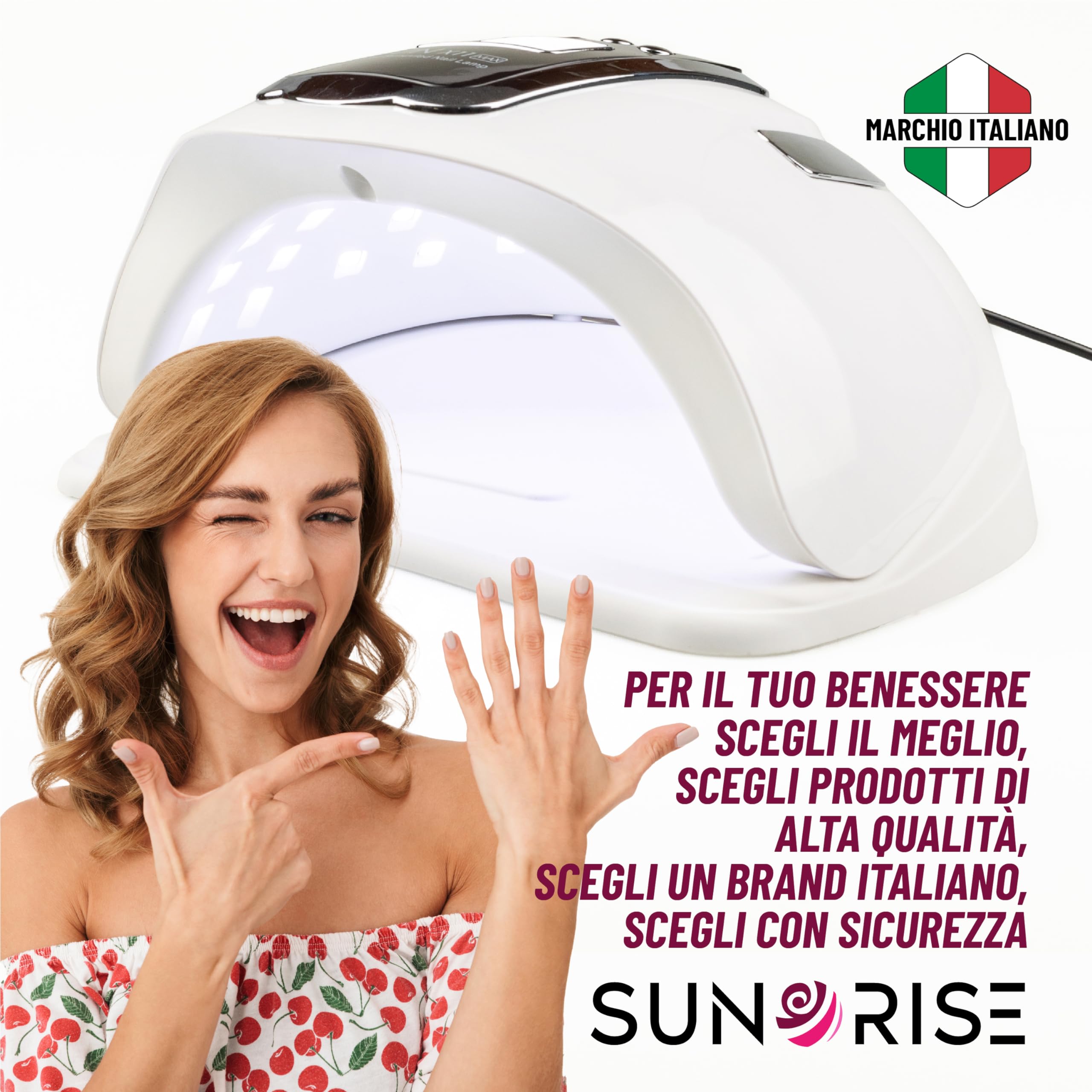 Lampada Uv Led Unghie - 5 Timer, Display, 45 Led, Sensore, 48W/220W - Fornetto Unghie Semipermanente, Professionale e Portatile - Lampada Led Unghie x Nail Art, Smalto Gel, Acrygel, Polygel