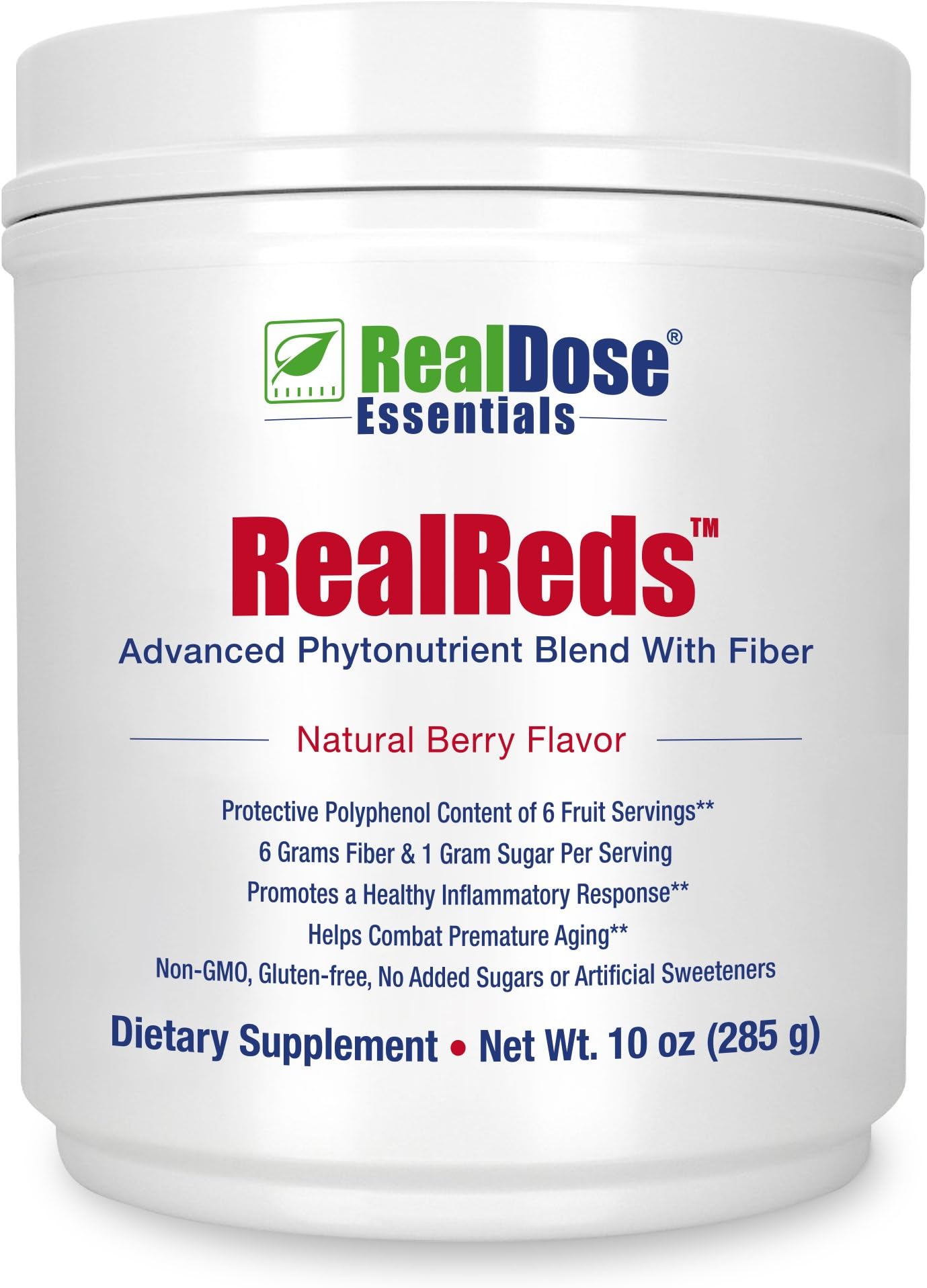 Doctor Formulated RealReds Polyphenol Supplement – Includes Vital Reds Polyphenols, Antioxidants, Prebiotic Fiber & Organic Superfoods - Non-GMO Polyphenol Powder with Fruits & Reds – 30 Day Supply