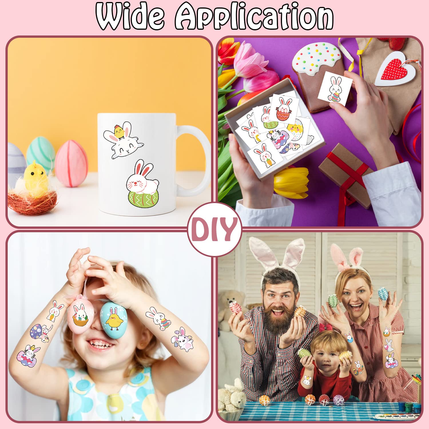 24 Tatuaggi Luminosi Per Pasqua - Adesivi Decorativi Per Bambini - Foto 6