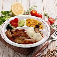 Vista 5 de Eaasty 2 Pcs Bariatric Plates for Portion Control, Portion Control Plate for Weight Loss Diet Bariatric Divided Nutrition Container Balanced Eating