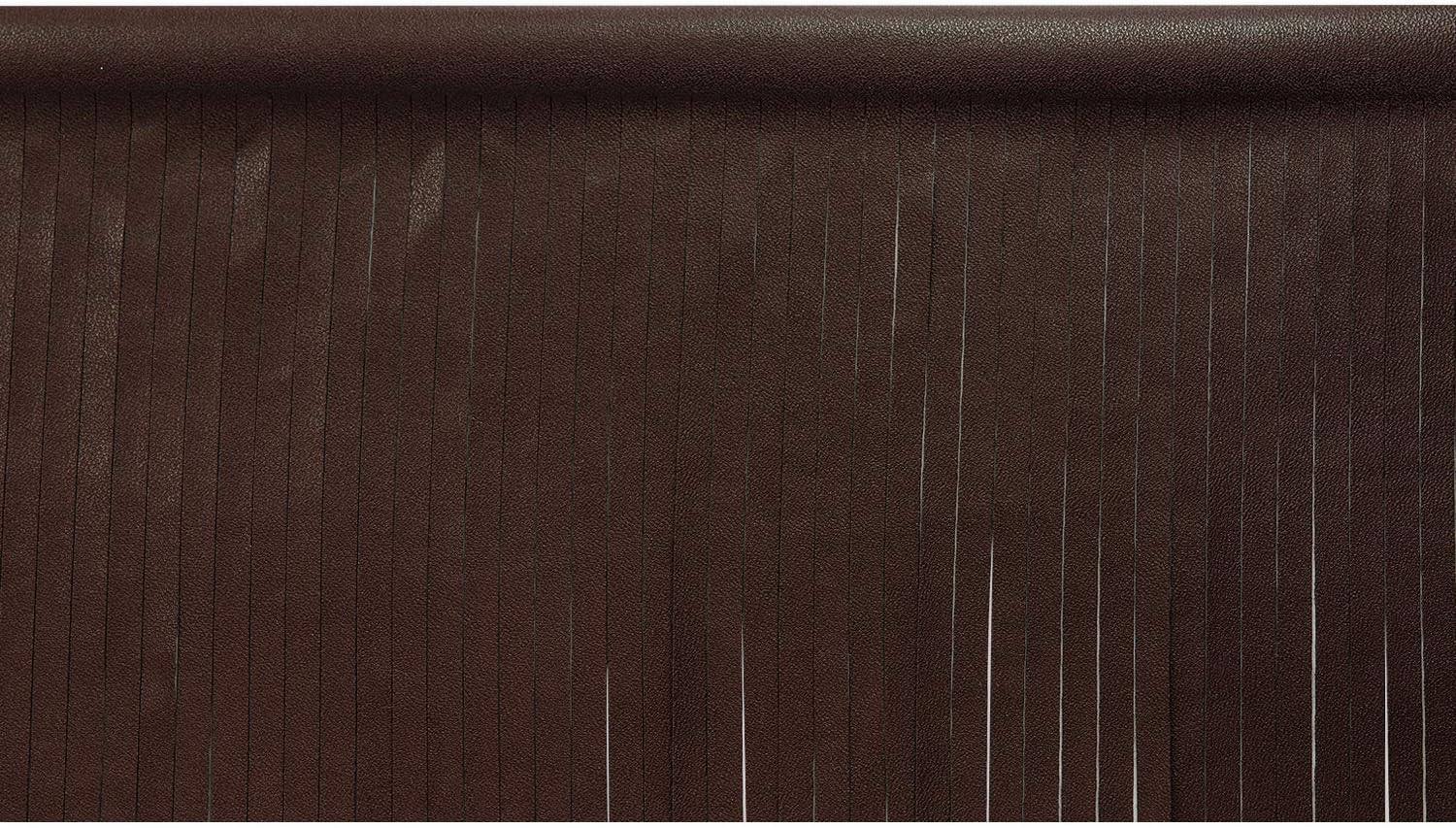 Trims by the Yard 4" Matte Finish Vegan Leather Fringe Trim, Dark Brown (5 Yard Cut)