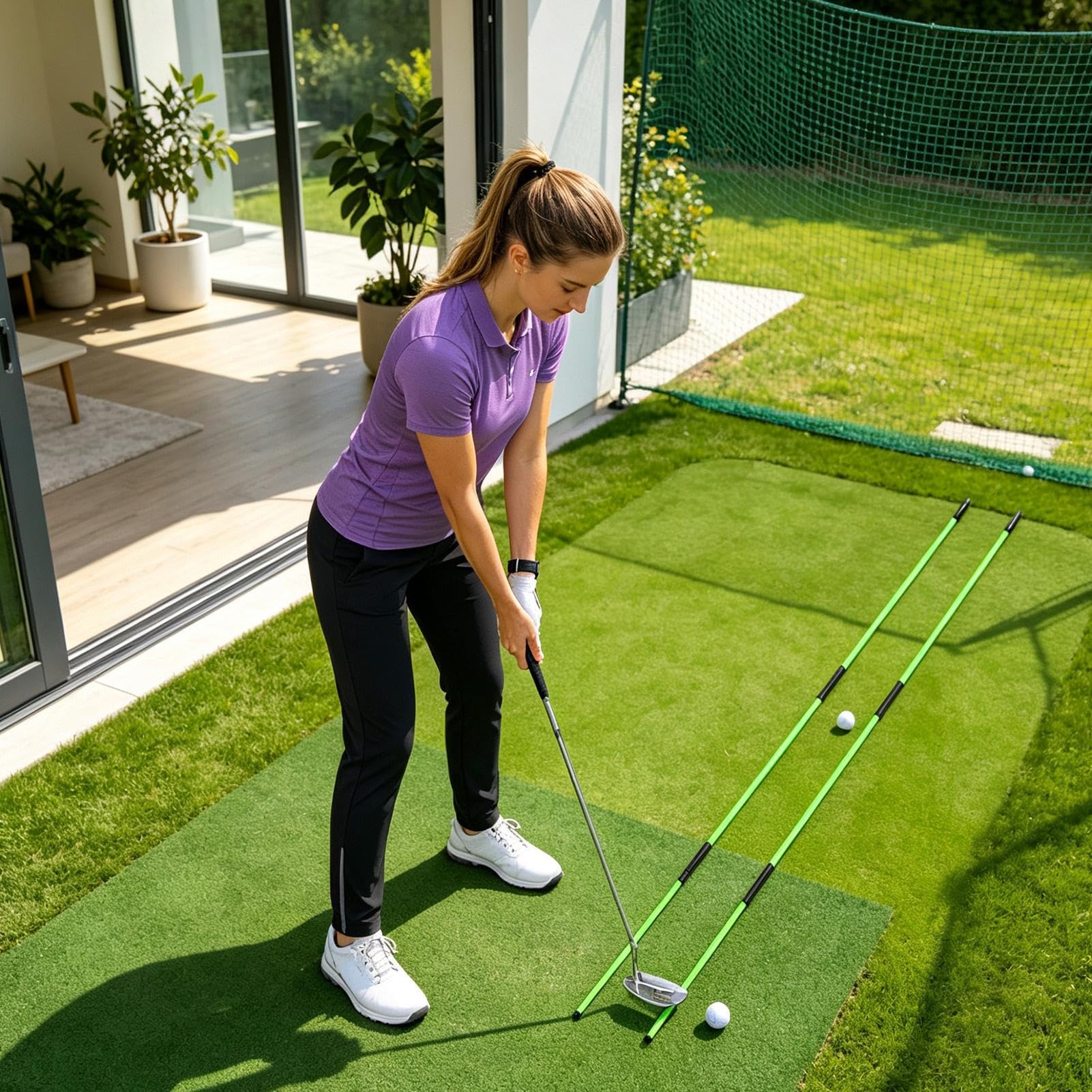 Entrenador de swing de golf, ayudas de alineación portátiles