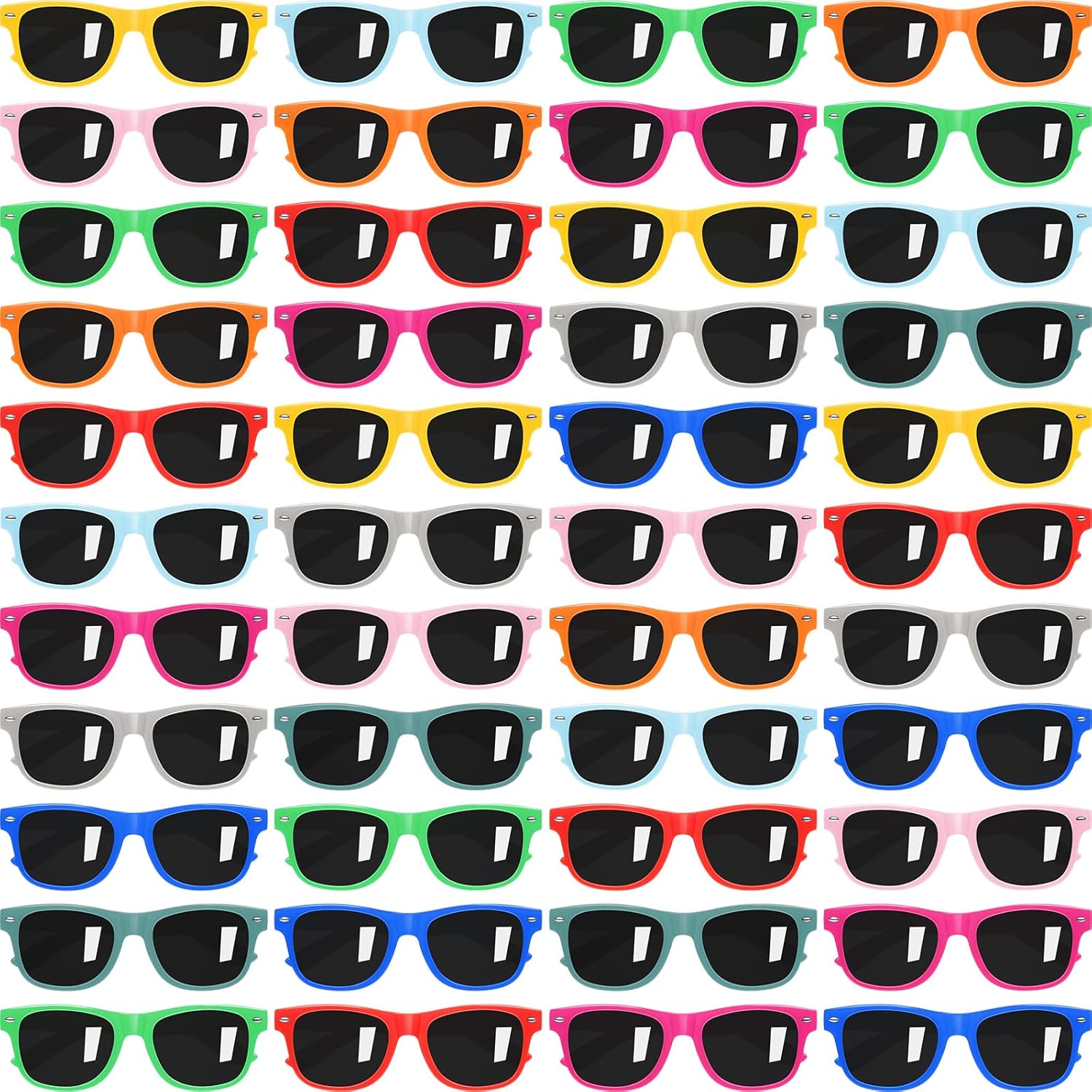 Kids Sunglasses Bulk, 60 Pack Neon Party Sunglasses, 80's Style, 10 Colors, Universal Size, Unisex, Birthday Party Favors - Image 8
