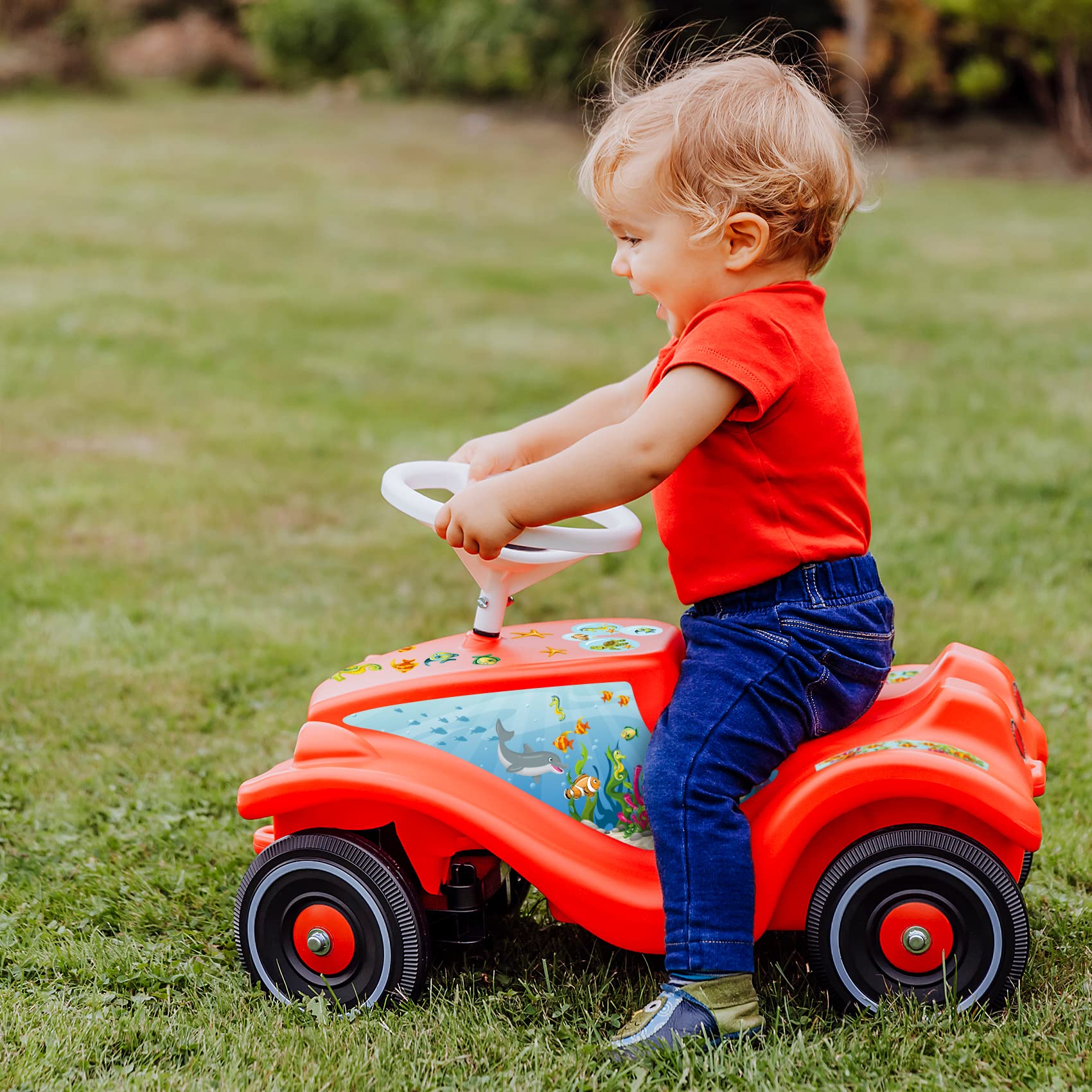 Finest Folia Aufkleber Set kompatibel mit Big Bobby Car Classic Sticker für Kinderfahrzeug Rutschauto Spielauto Design Folie für Mädchen Jungen R194 (14 Einhörner)