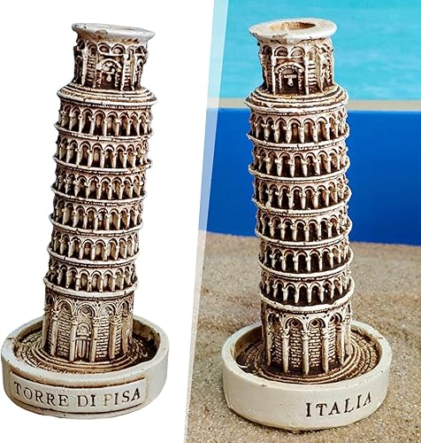 Miniatura 6 de Torre inclinada de Pisa figuras antiguas ornamento para el hogar, dioramas de decoración de mesa, diseño de dioramas