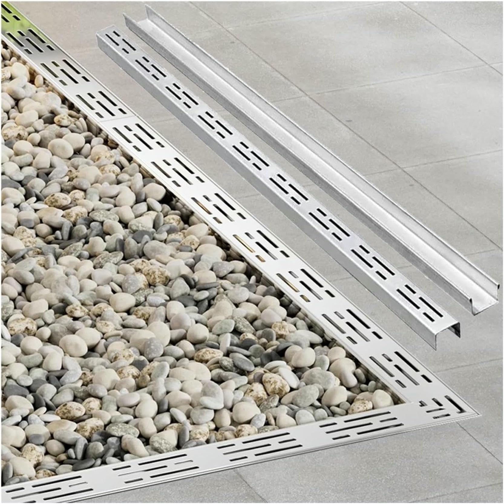 Kit d'évacuation de tranchée polyvalent pour le drainage de votre terrasse ou de votre garage