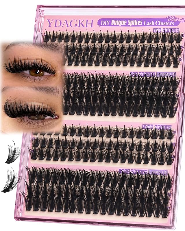 Wispy Lash Clusters Spikes Anime Cluster Lashes 13-21mm 80D 100D Unique Spiky Cluster Eyelash Extensions Manga Fluffy Eyelash Clusters Volume Fairy Individuals DIY Lash Extension D Curl Wireless Band