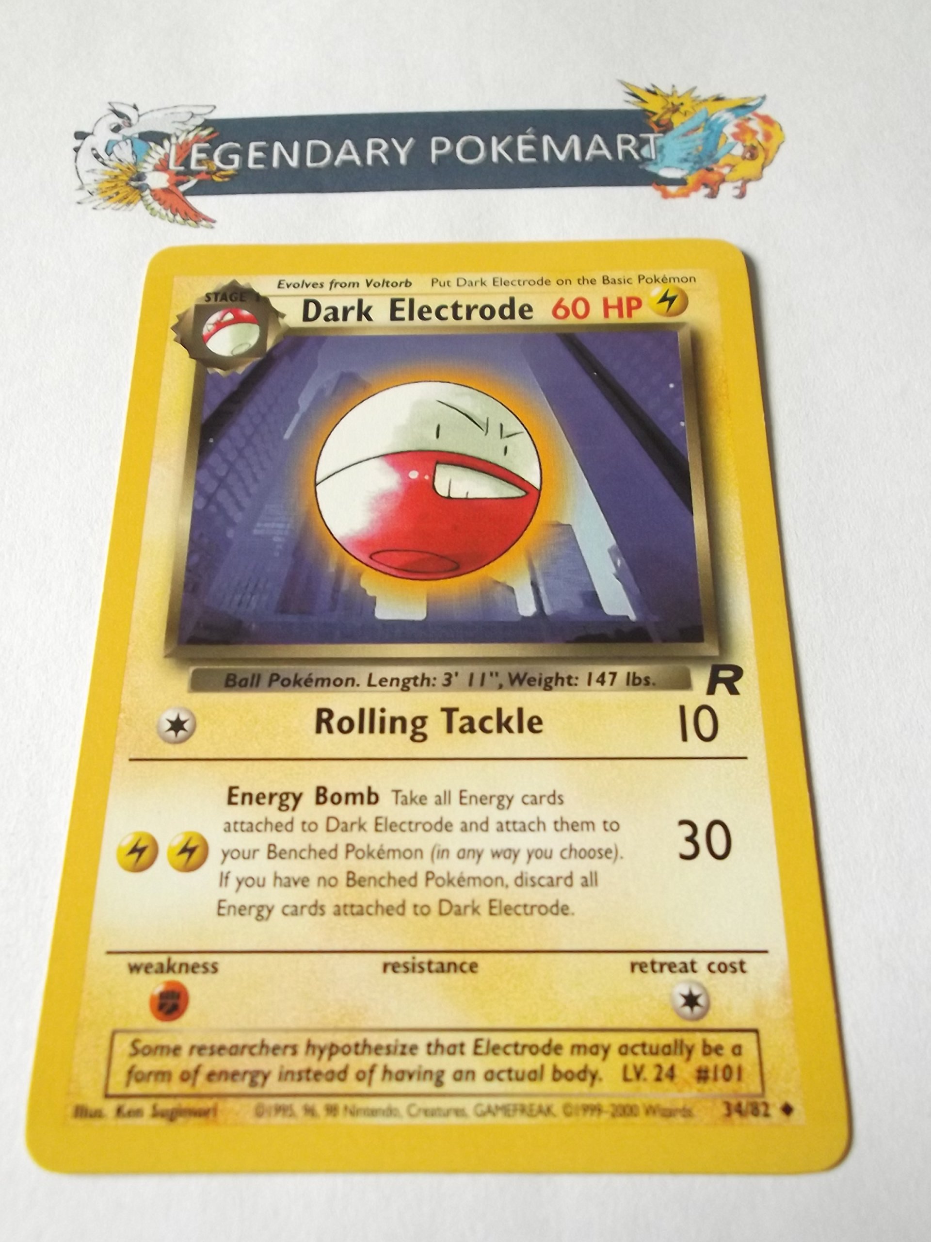 Amazon.com: Pokemon Team Rocket Uncommon Card #34/82 Dark Electrode : Toys  & Games