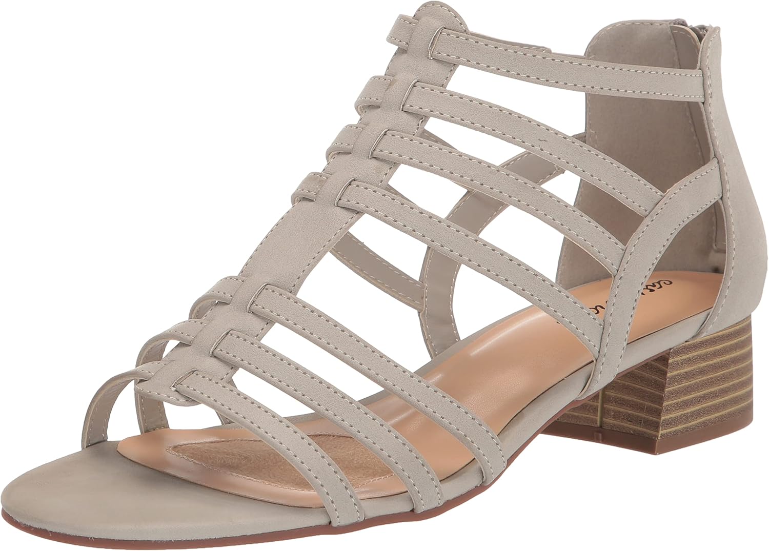 Easy Street Women's Cole Heeled Sandal, Grey, 7.5 Wide