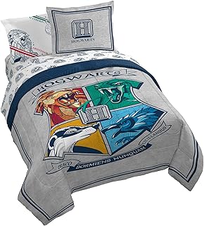 Harry Potter Queen Comforter Set 7 Piece Kids Bedding, Gray