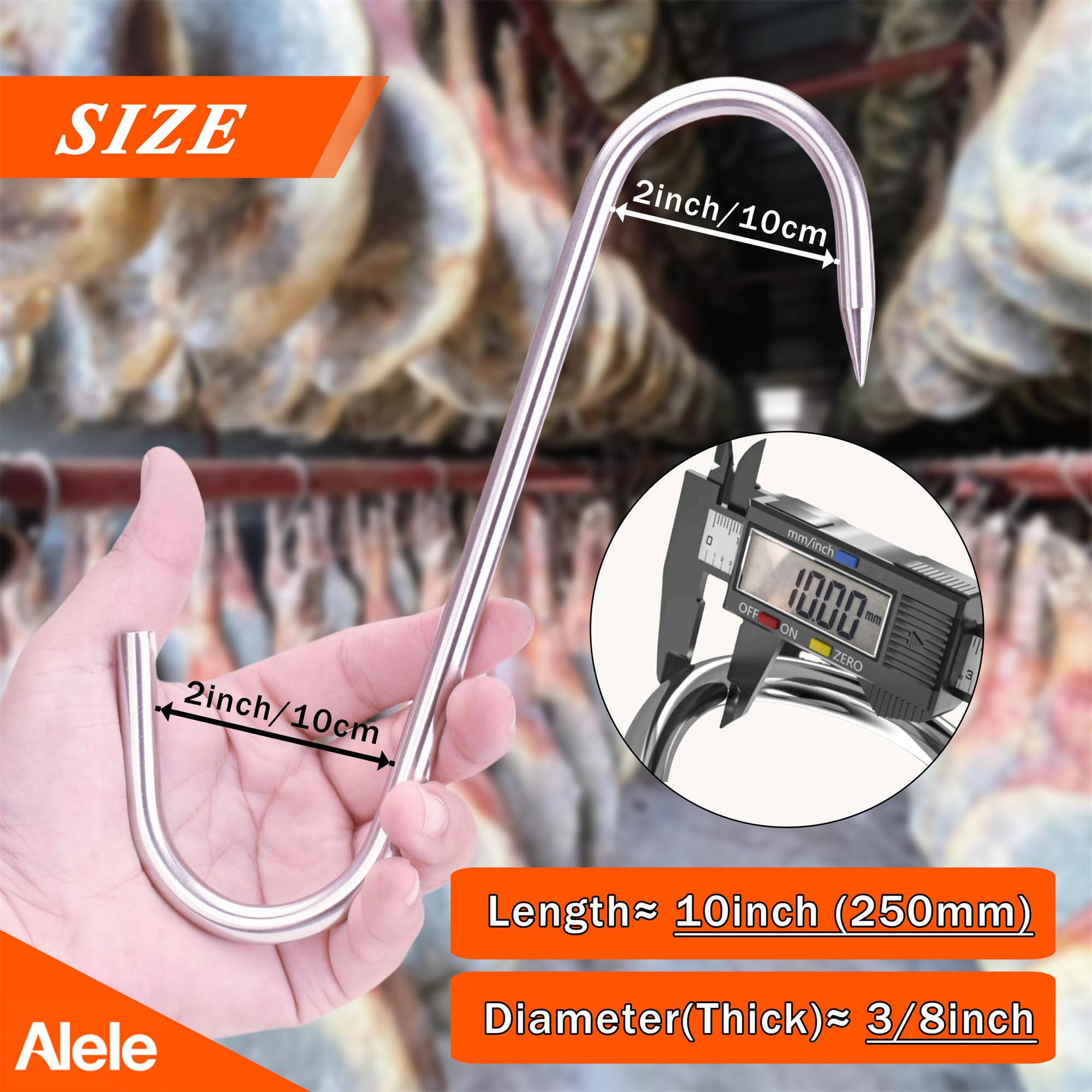 Gancho Para Carnicero Alele - Acero Inoxidable, Alta Resistencia (ideal Para Colgar Embutidos, Carnes O Uso En Cocina Profesional)