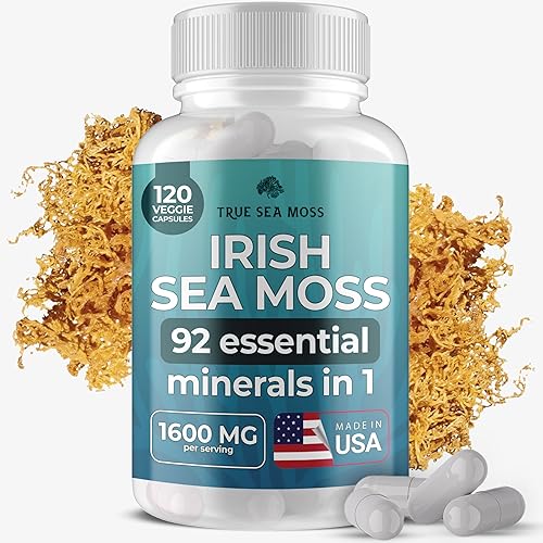 Musgo marino orgánico de 1600 mg + bayas de saúco  90 cápsulas  Super Food estimula el sistema inmunológico y la salud digestiva salud intestinal disponible en Yaxa Colombia