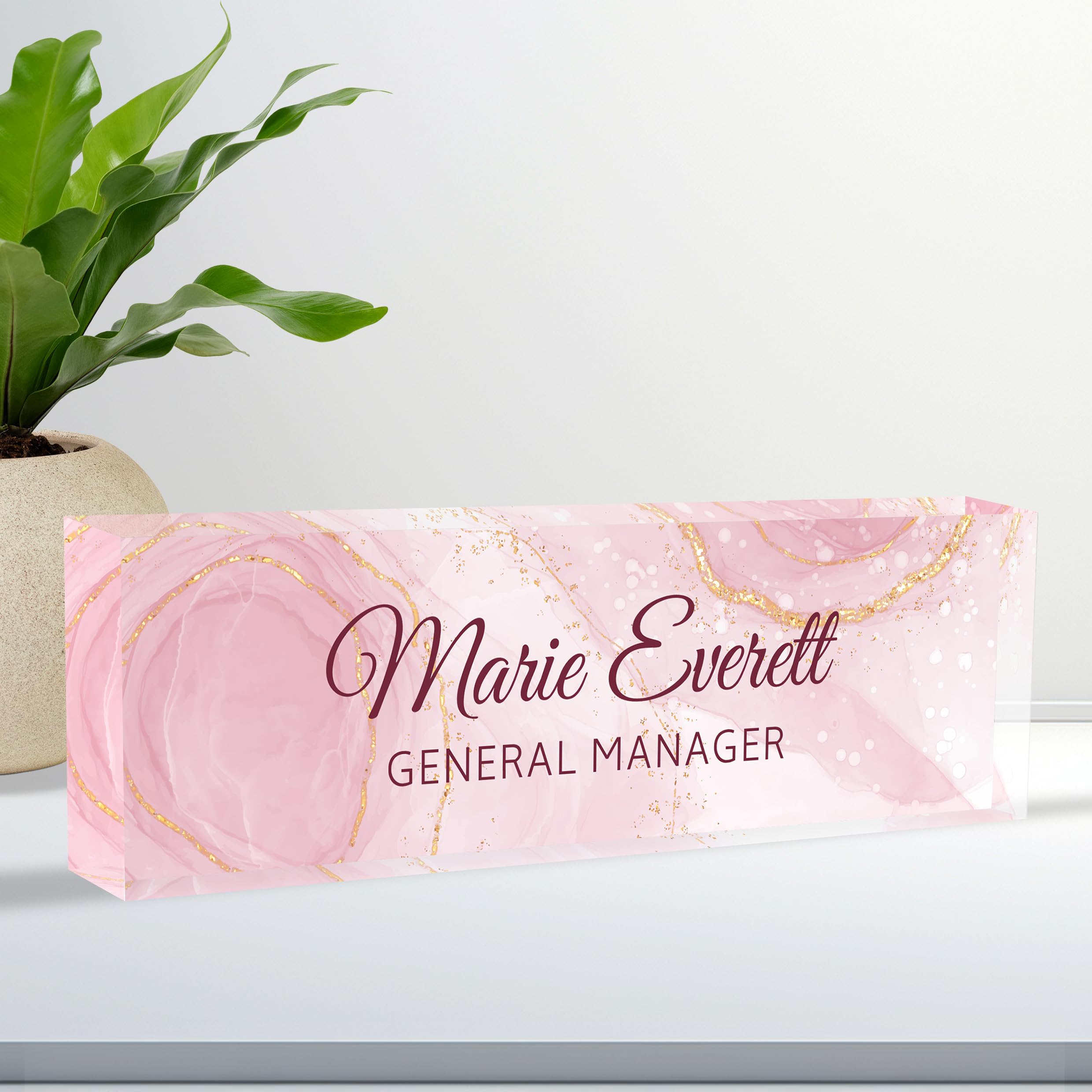 Custom Acrylic Name Plate for Desk, Personalized Office Decor