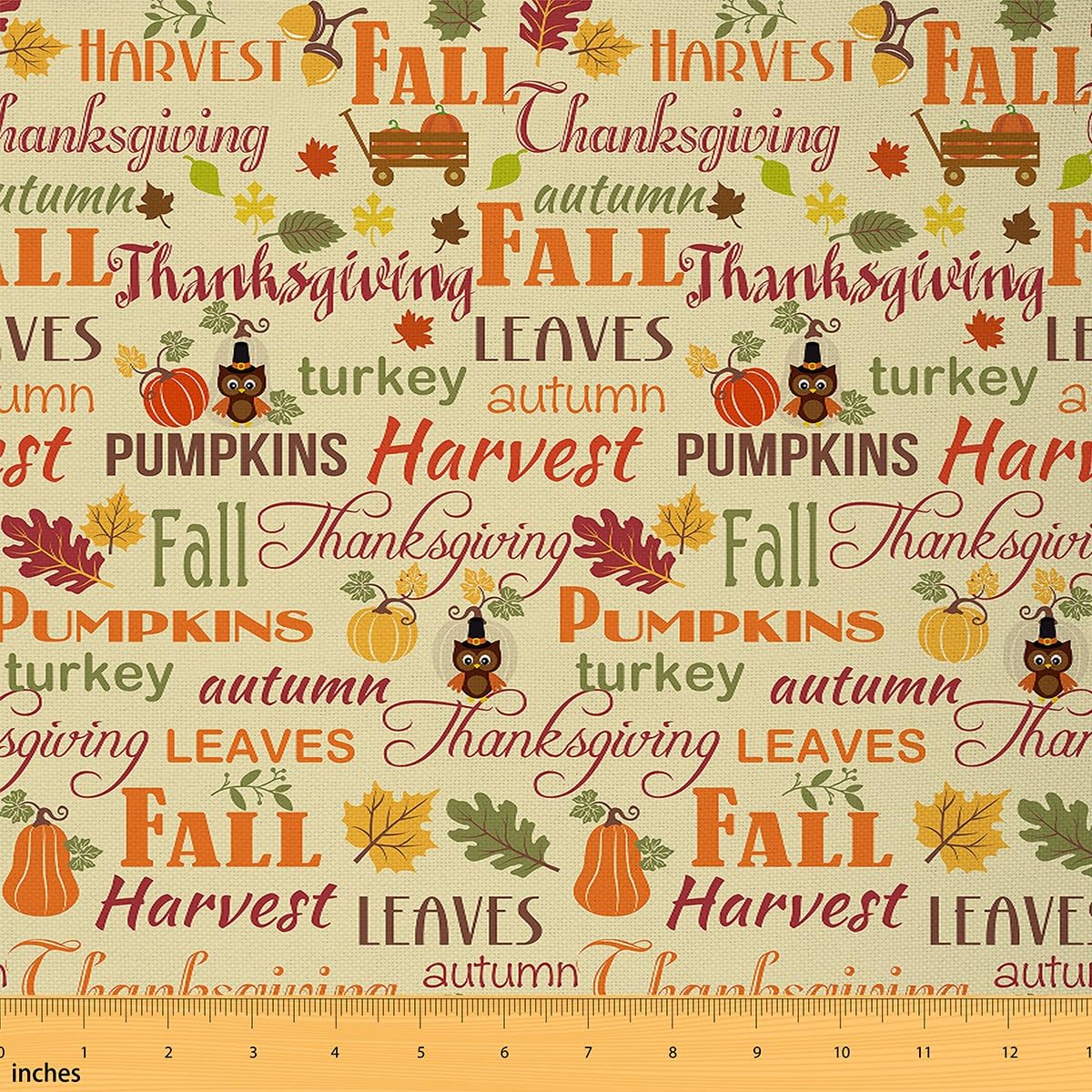 Fall Pumpkin Waterproof Outdoor Fabric Happy Fall Y'all Fabric by The Yard Kids Thanksgiving Decor Upholstery Fabric for Chairs Fall Festival Reupholstery Fabric Decor 10 Yards (L920*W150cm)