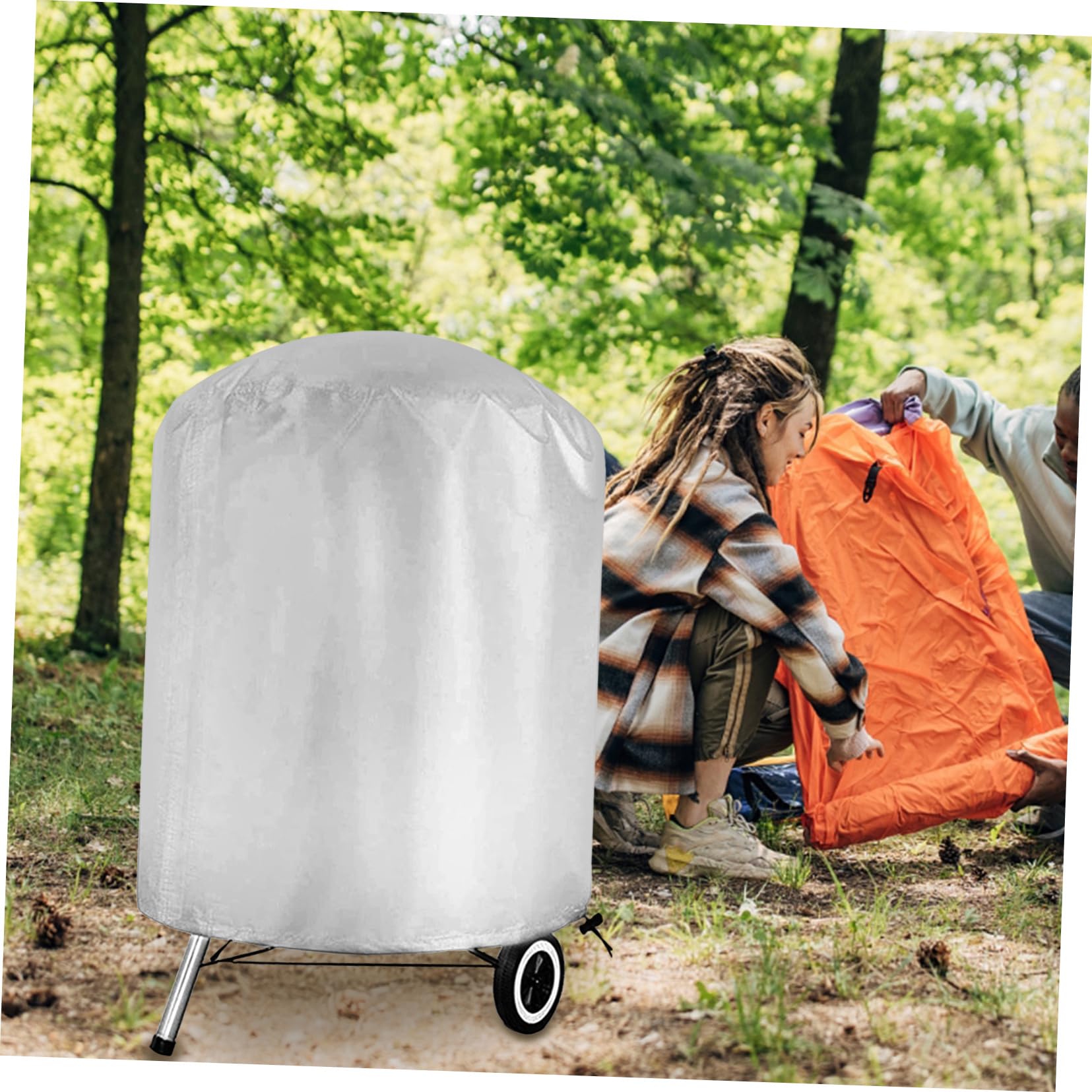 TOYANDONA Copertura Per Barbecue Esterno in Poliestere Protettiva Resistente Al Sole e Agli Strappi Facile Da Pulire Cucitura Resistente All Usura e Cordoncino Inferiore