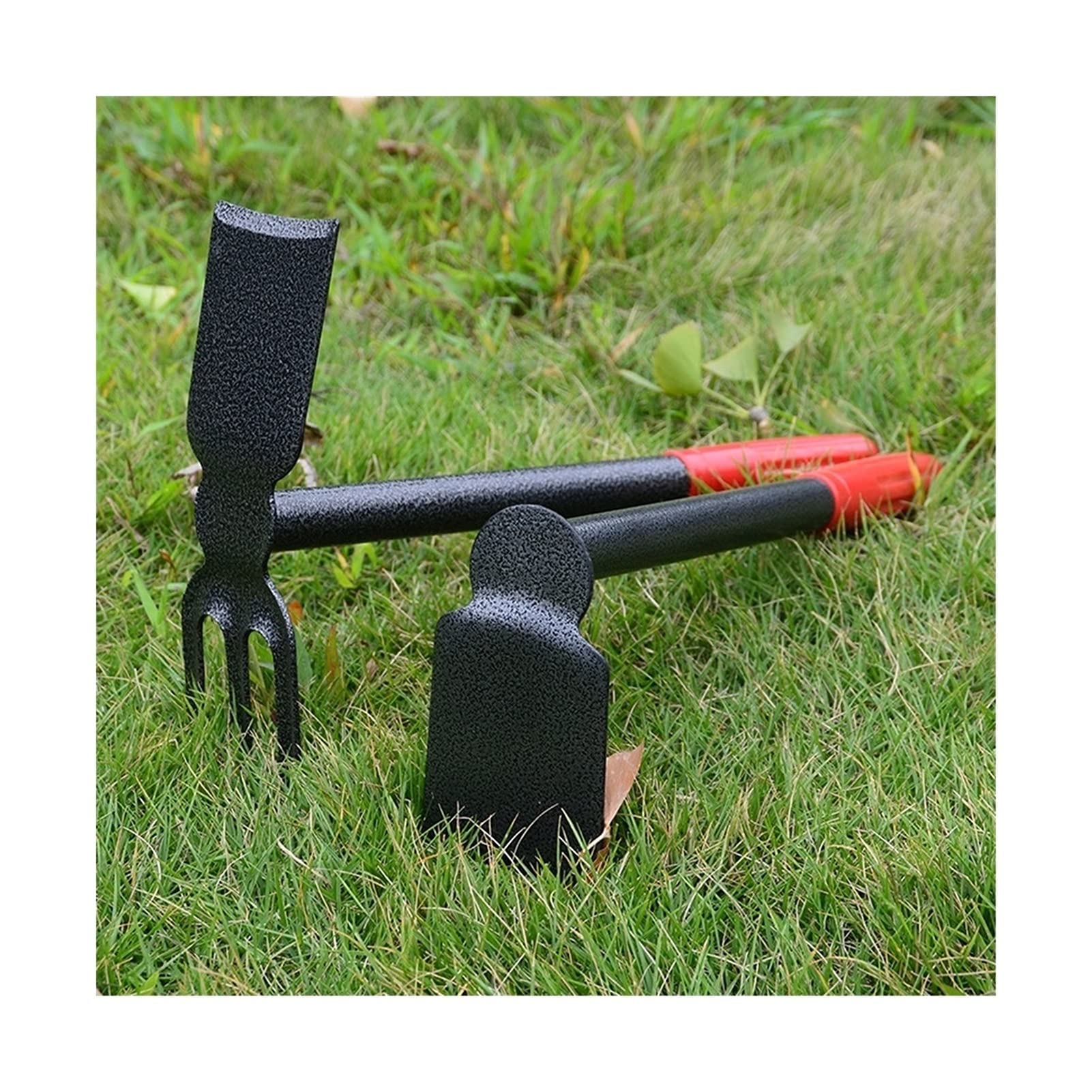1 pieza de azada de herramientas de mano - Azada de acero con mango antideslizante Pico de jardín portátil Rastrillo Pala Excavadora de excavación para plantar Herramientas agrícolas Herramientas de j