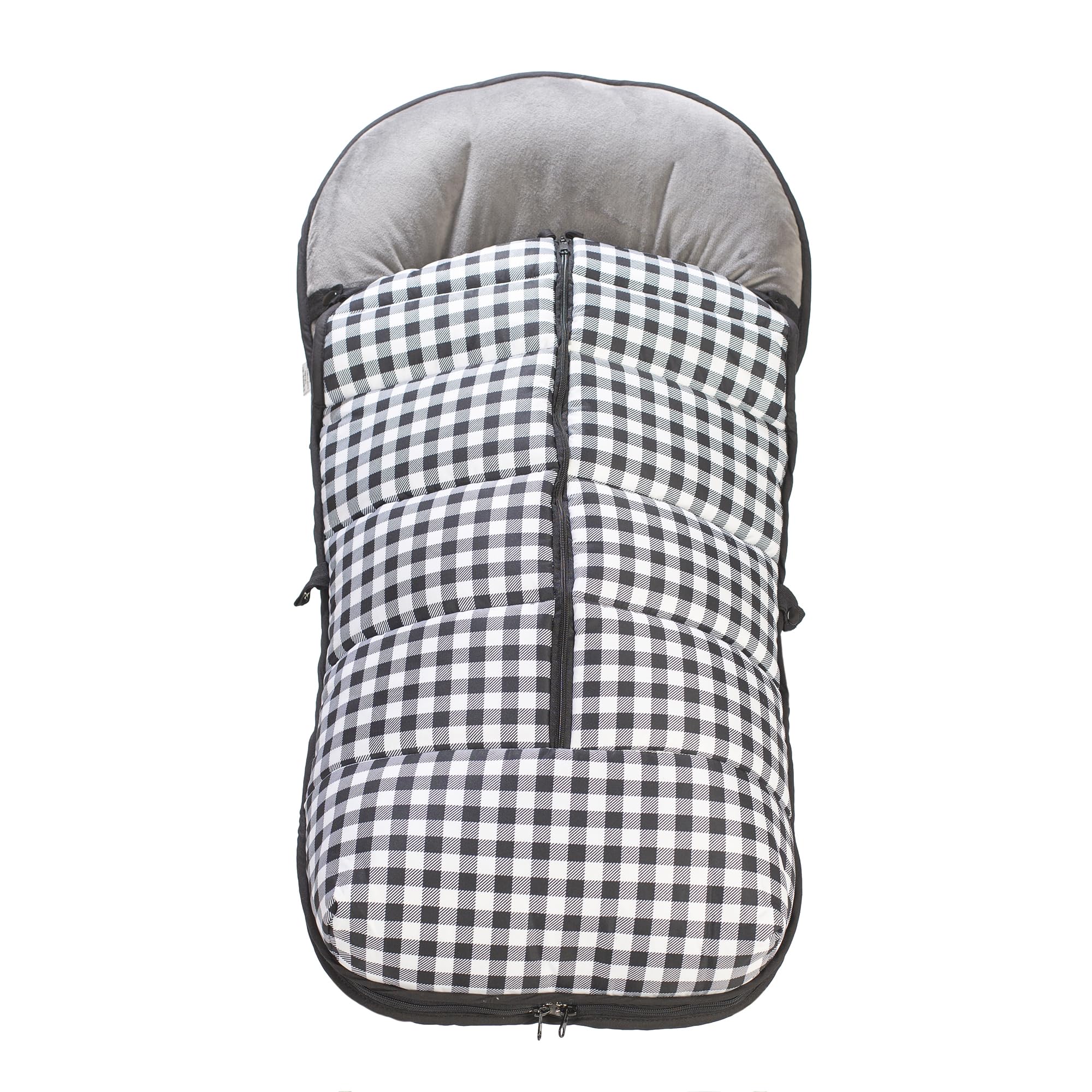 variouss Saco polar de Silla de Paseo Universal, Saco carrito de Bebé invierno, Desmontable impermeable y transpirable (Vichy Negro)