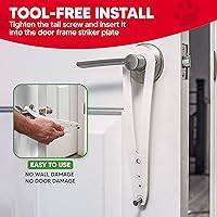 Vista 5 de FlexLatch Pestillo de puerta para gatos - Pestillo de puerta para gatos extragrande, alternativa a la puerta de gato, se instala rápidamente, correa