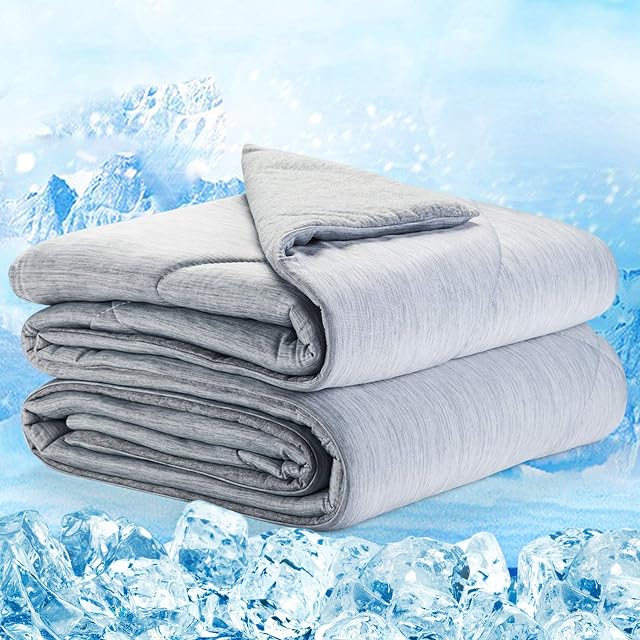 Elegear Summer Cool Duvet, 2 in 1 Combination Summer Duvet 4.5 Tog, Anti Allergy Cool Blanket Keep You Cool and Have a Good Sleep (200x220cm, Gray)