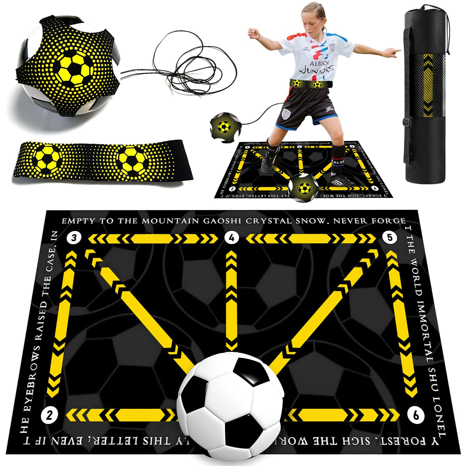 YUJUVI Voetbalmat, trainingsmat, voetbal, 60 x 90 cm