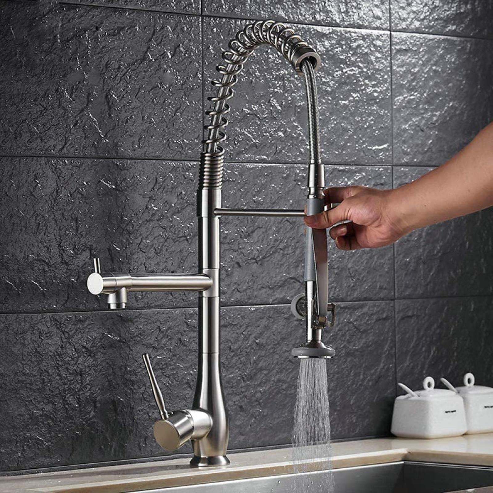 Robinet de cuisine mitigeur laiton eau chaude froide robinet d'eau monotrou