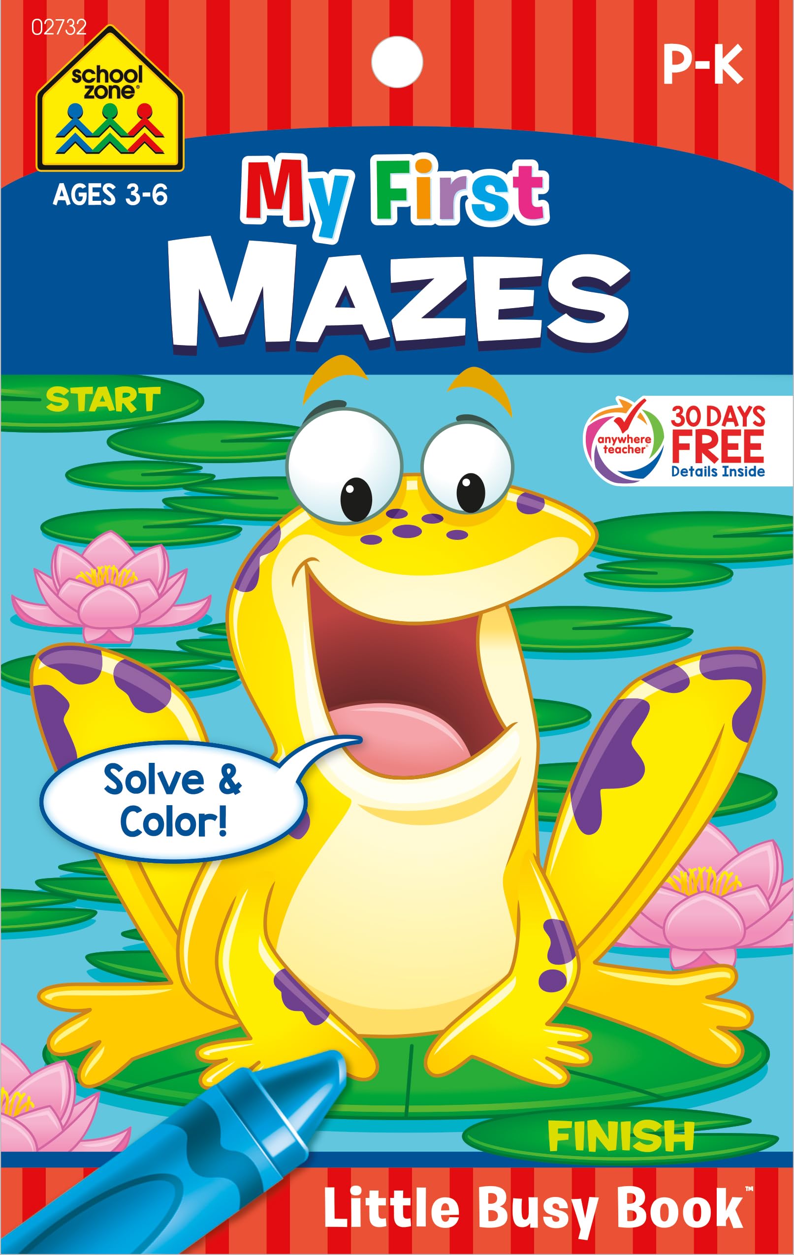School Zone My First Mazes Workbook: 48 Pages, Pre-K, Preschool, Kindergarten, Activity Pad, Maze Puzzles, Coloring, Ages 3 to 6 (Little Busy Book Series)
