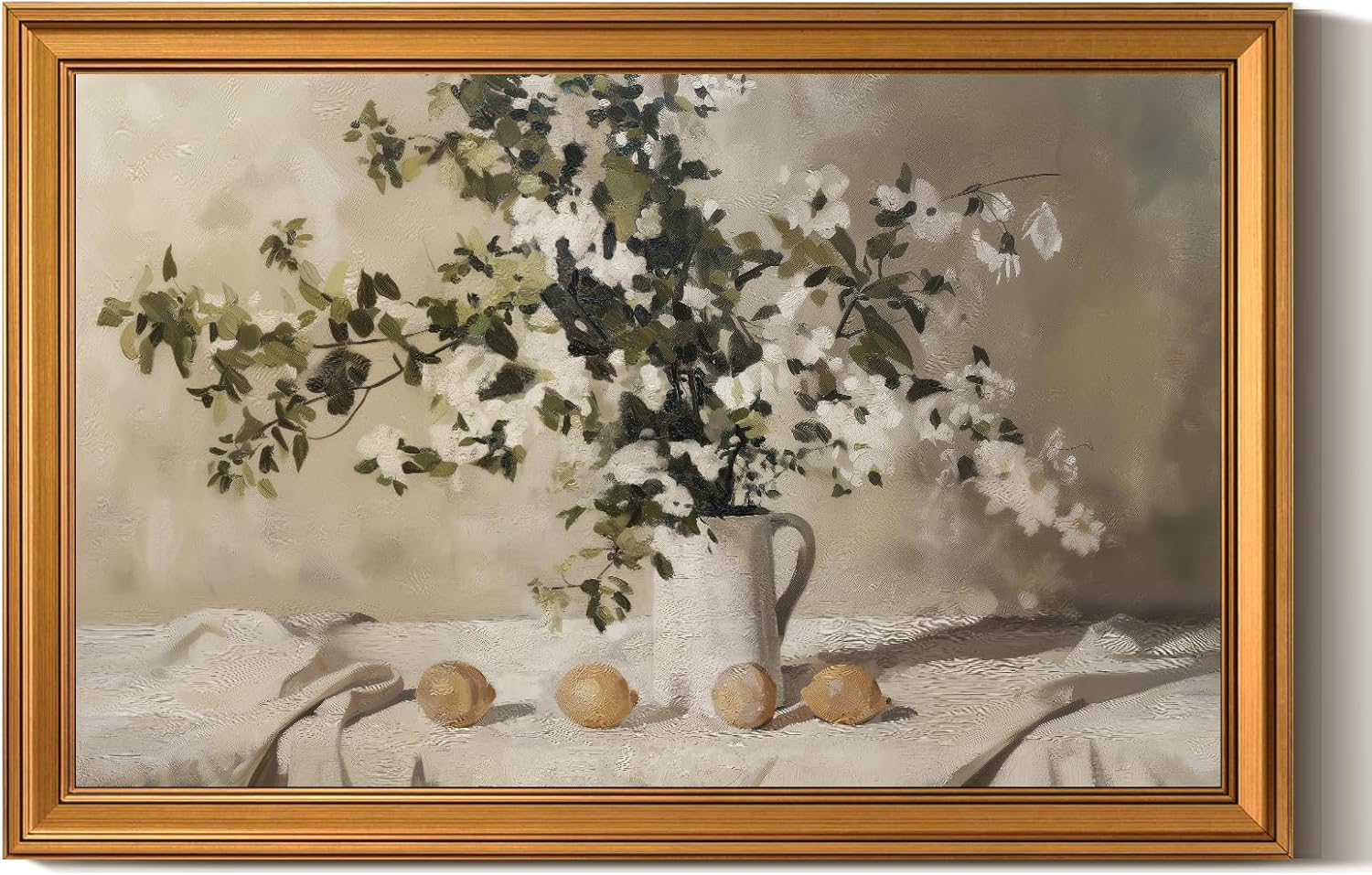 ARPEOTCY Large Gold Framed Canvas Wall Art, 24x36 Inch, Vintage Horse Art Prints, Farmhouse Retro Decor for Living Dining Room Hallway, Rustic Country Cottage Decor