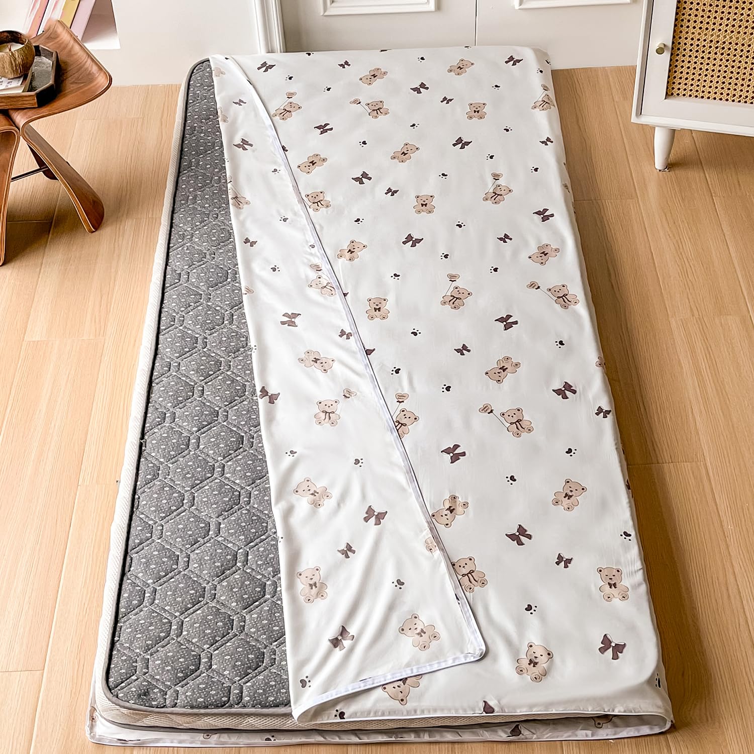 LDLCYCN ,A,150x200cm/QUEEN, Futon Mattress Cover Zipper Japanese Floor Mattress Cover Tatami Mat Cover