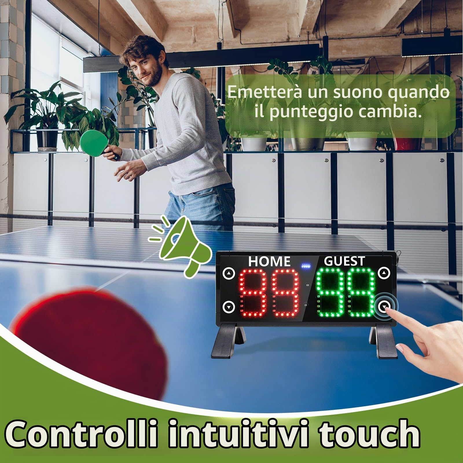 YZ Alto grande tabellone segnapunti luminoso di Digital, tabellone segnapunti elettronico all'aperto portatile con telecomando, portiere del punteggio per pallacanestro/pickleball/giochi all'aperto