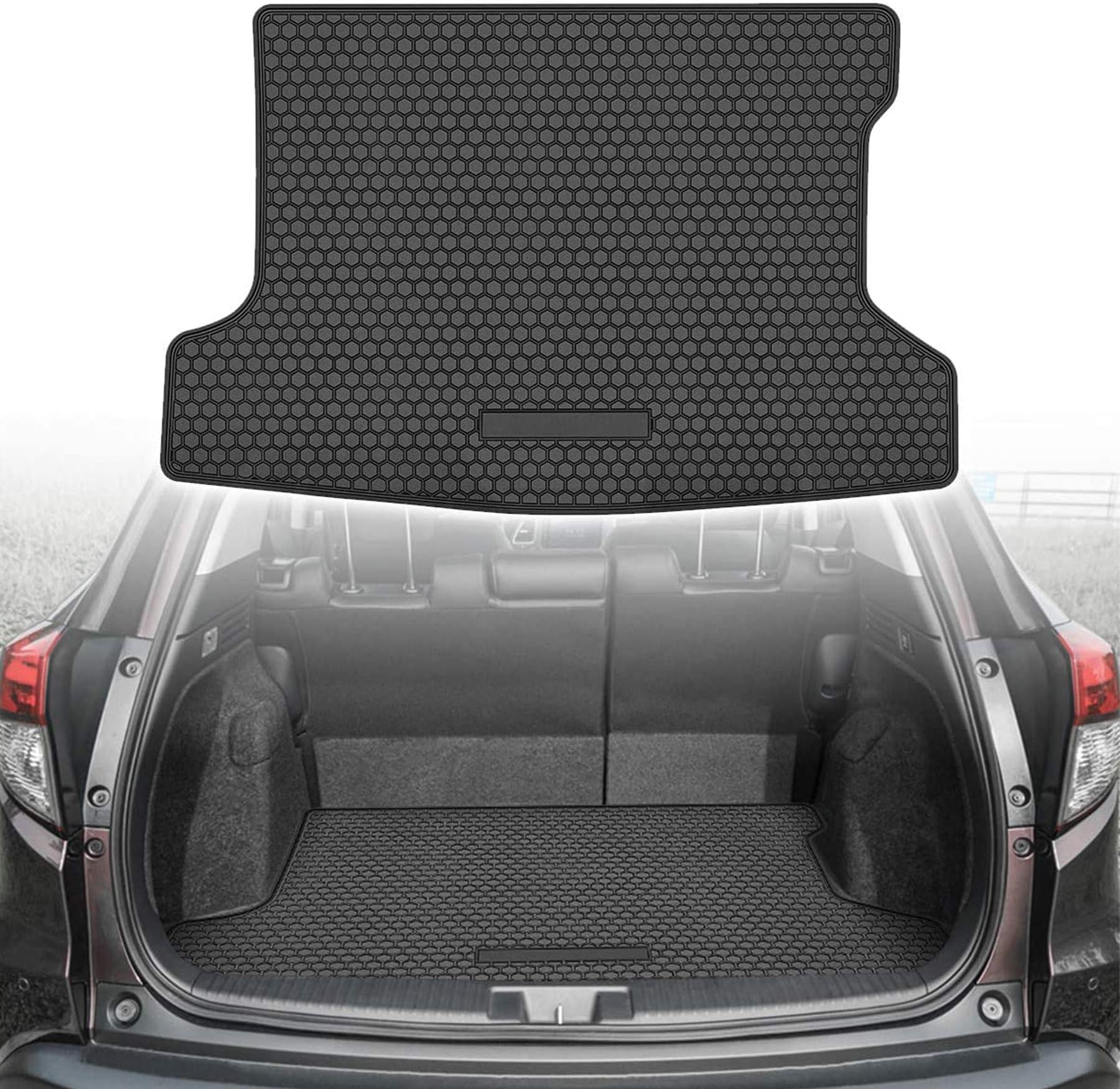 Cargo Liner Floor Mat Black Rear Trunk Tray Competible with Honda HRV H-RV 2014 2015 2016 2017 2018 2019 2020